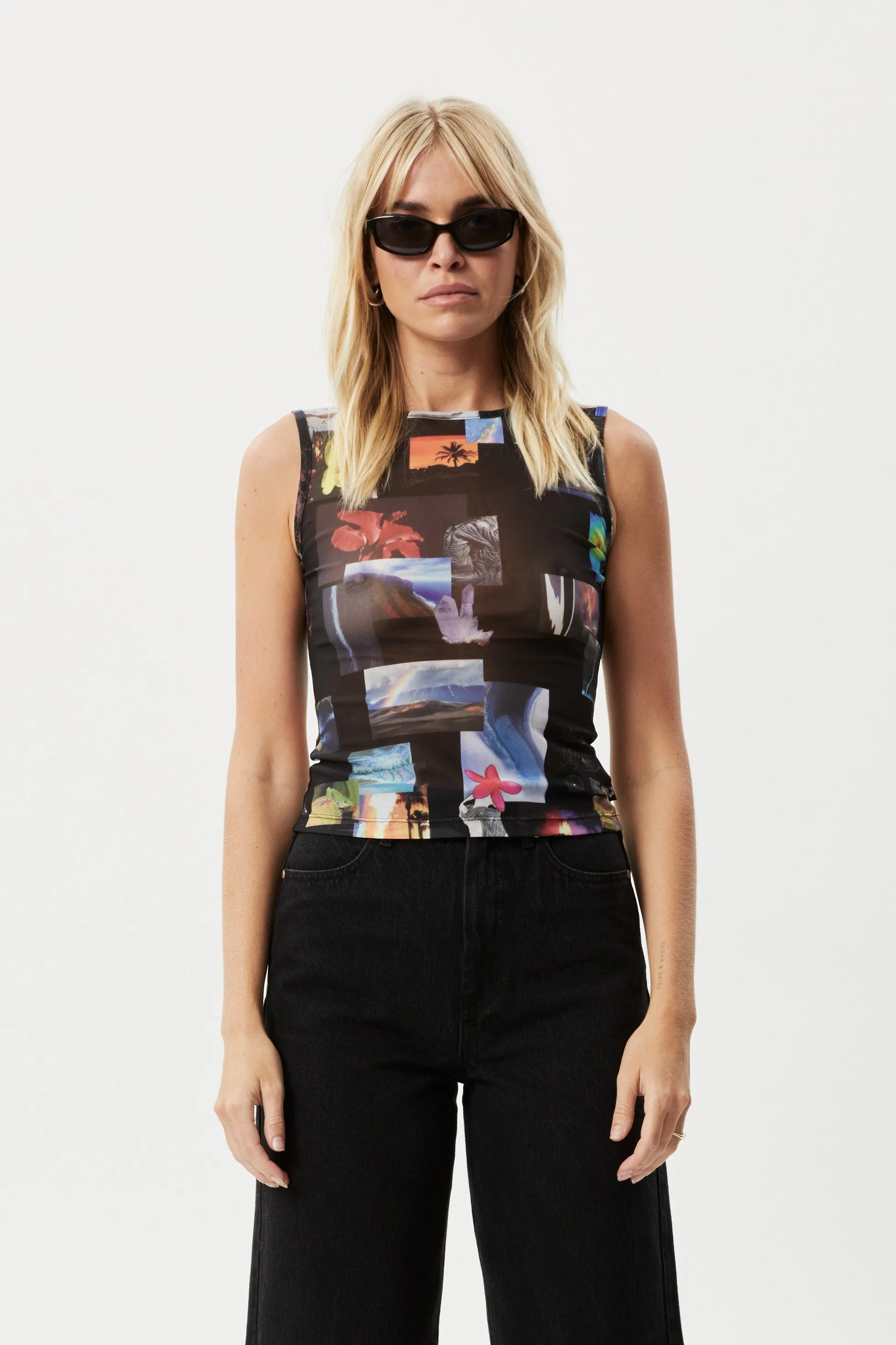 AFENDS Womens Under Pressure - Sheer Tank - Black