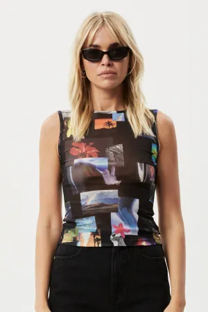 AFENDS Womens Under Pressure - Sheer Tank - Black