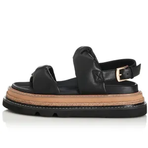 ALIAS MAE Womens Vee Leather Sandals - Black