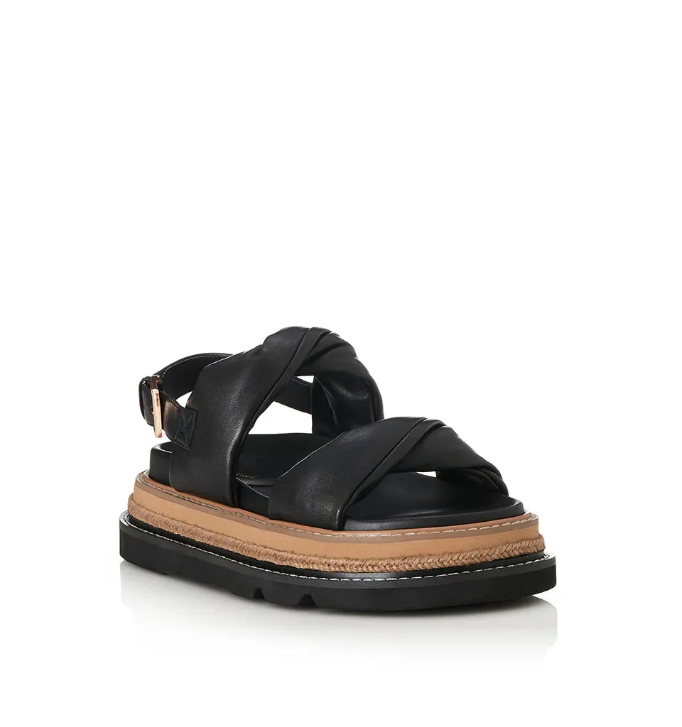 ALIAS MAE Womens Vee Leather Sandals - Black