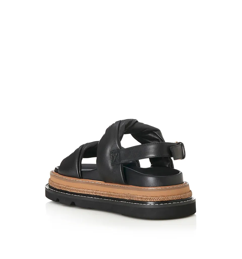 ALIAS MAE Womens Vee Leather Sandals - Black