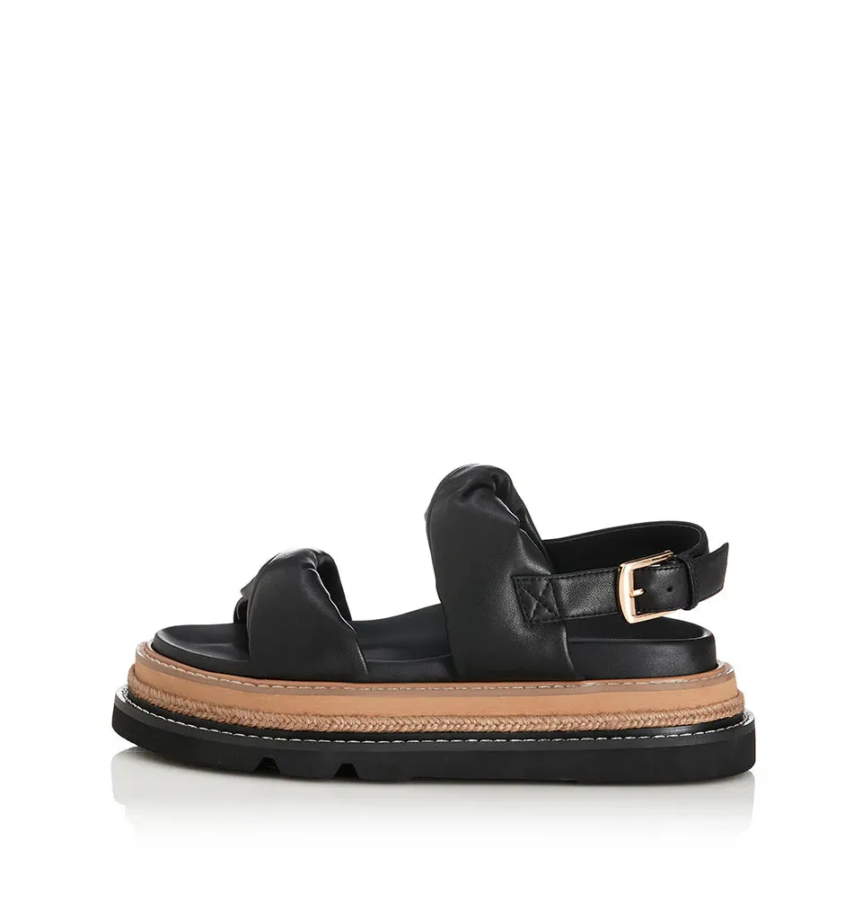 ALIAS MAE Womens Vee Leather Sandals - Black