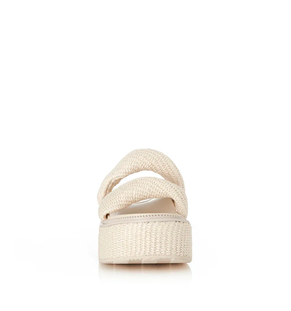 ALIAS MAE Womens Yvette Chunky Flatform Sandals - Bone Raffia