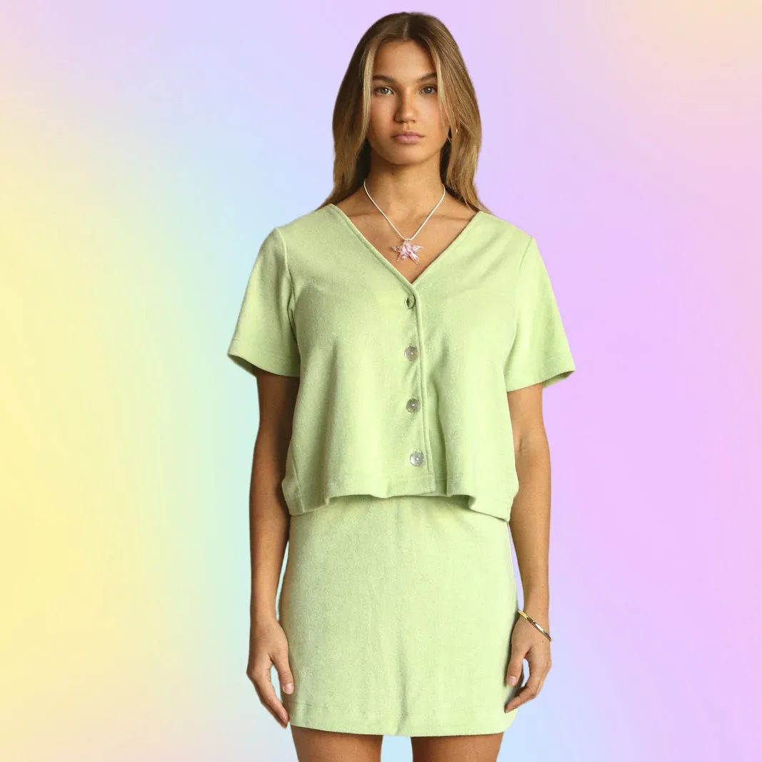 ARAMINTA JAMES Womens Breeze Terry Top - Pistachio