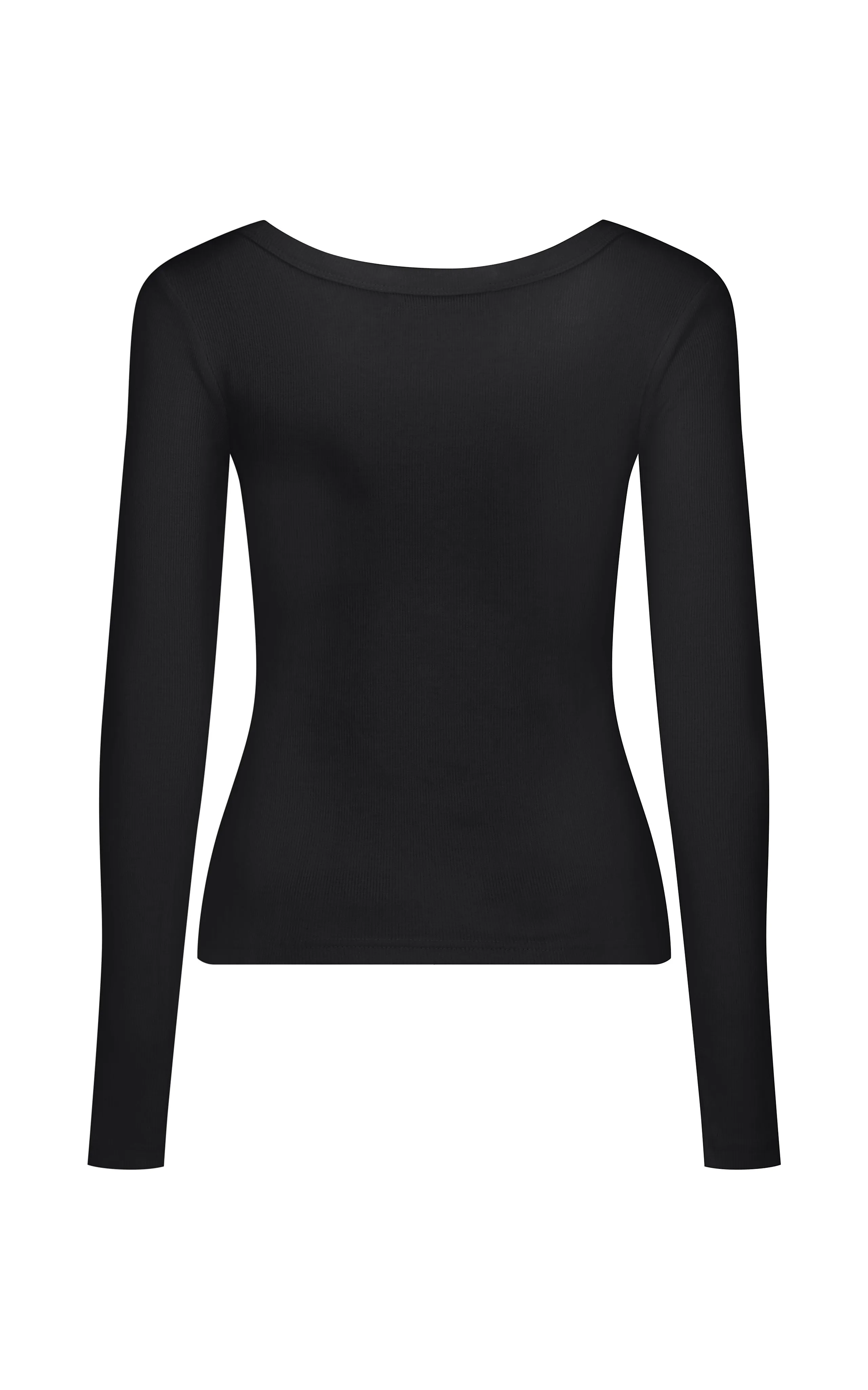 ARAMINTA JAMES Womens Monogram Long Sleeve Top Noir