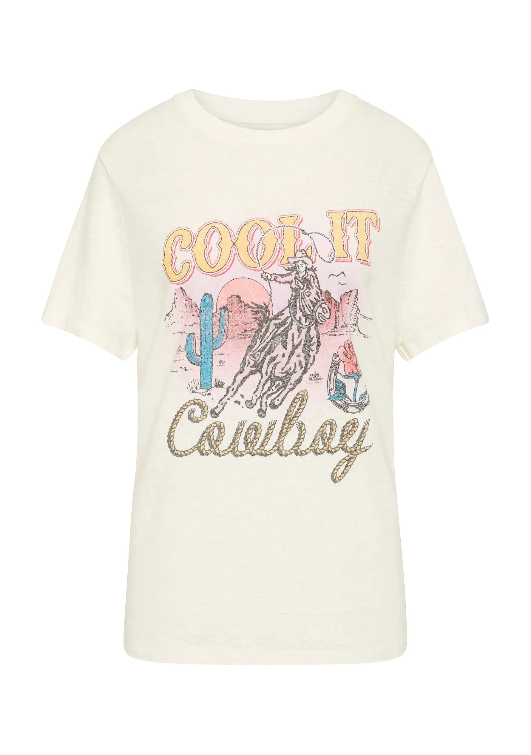 AUGUSTE THE LABEL Womens Cool It Cowboy Classic Tee - Off White