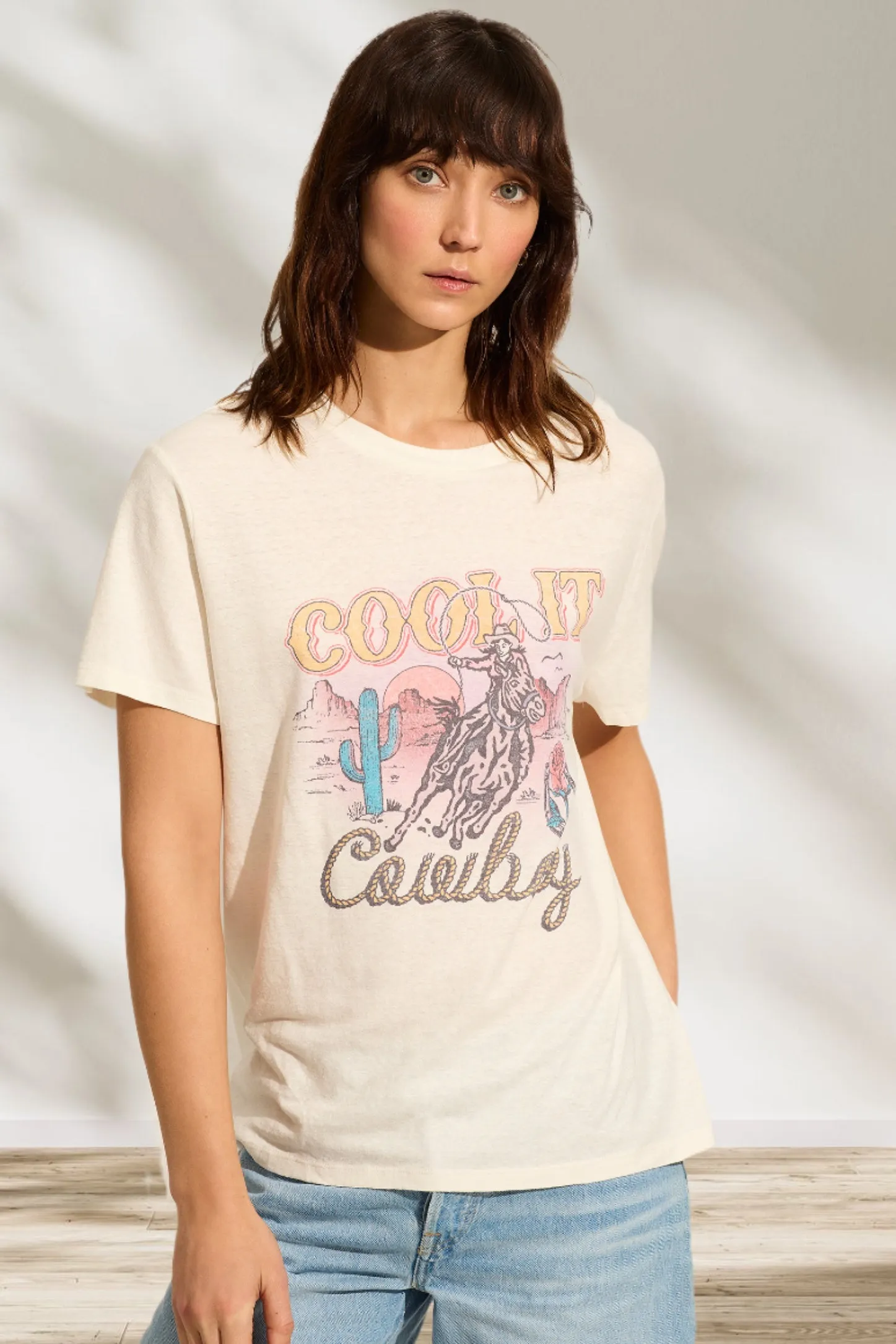 AUGUSTE THE LABEL Womens Cool It Cowboy Classic Tee - Off White