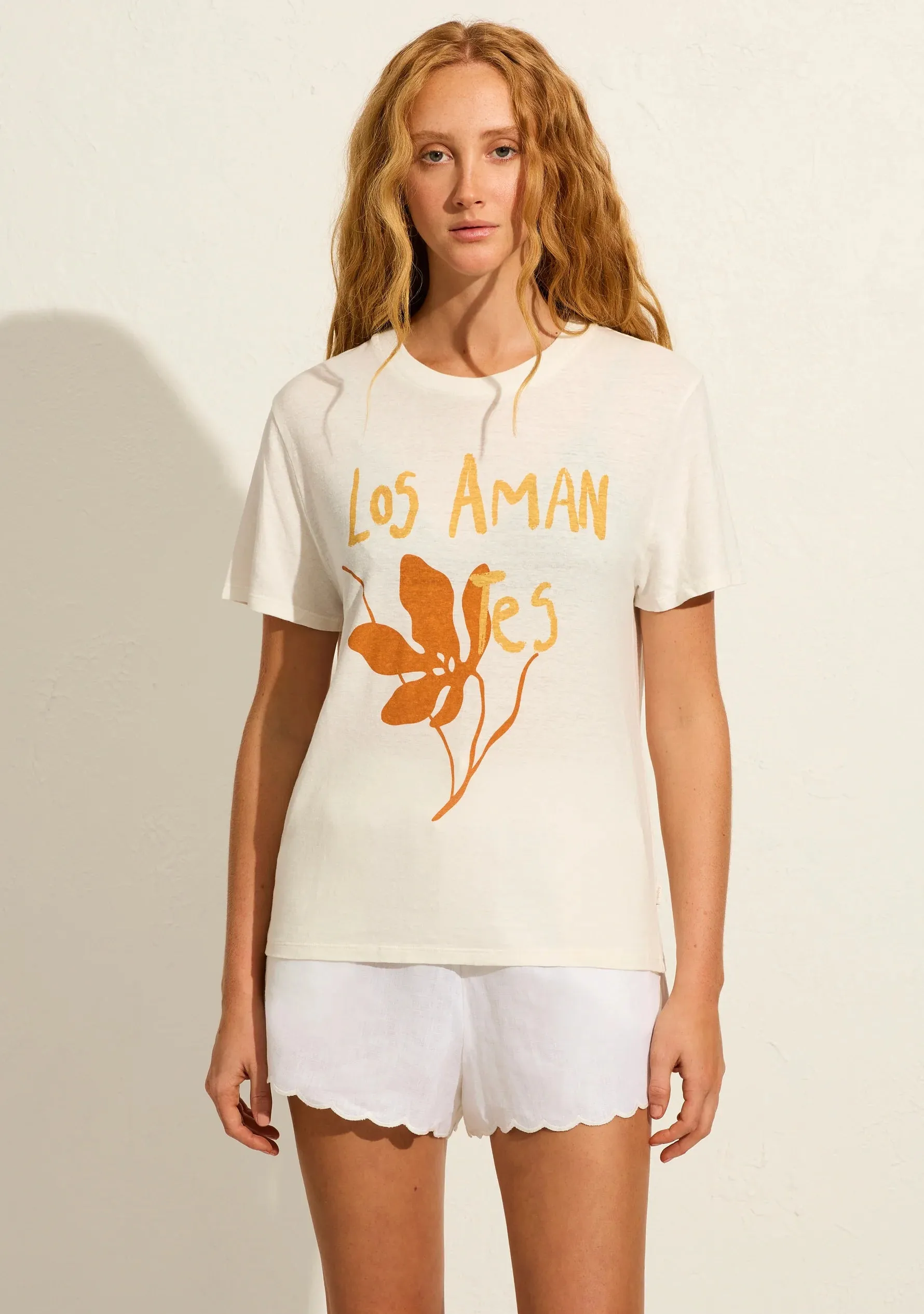 AUGUSTE THE LABEL Womens Spanish Lovers Classic Tee Off White
