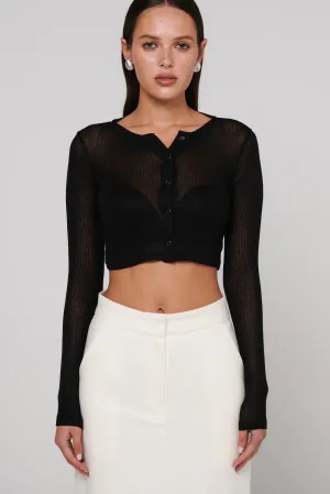BAYSE BRAND Womens Soho Crop Top - Black