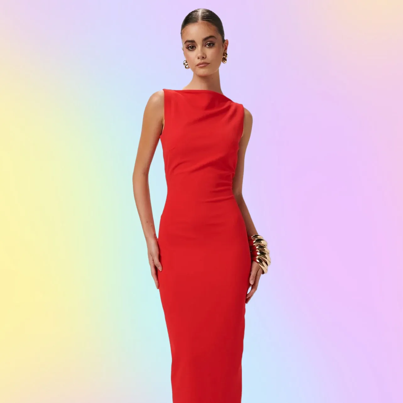 EFFIE KATS Womens Verona Gown - Red