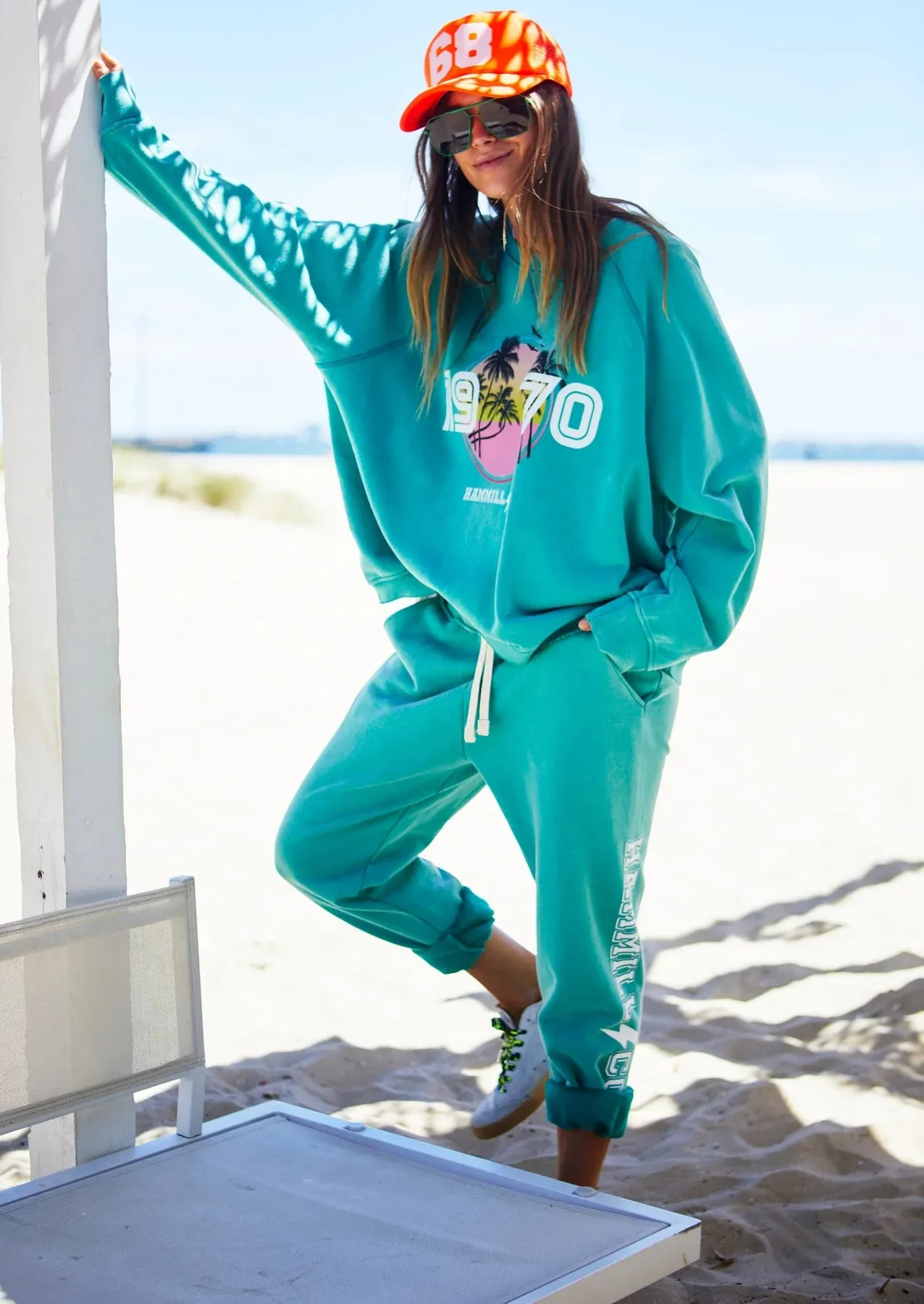 HAMMILL & CO Womens 1970 Beach Vintage Sweat - Faded Jade