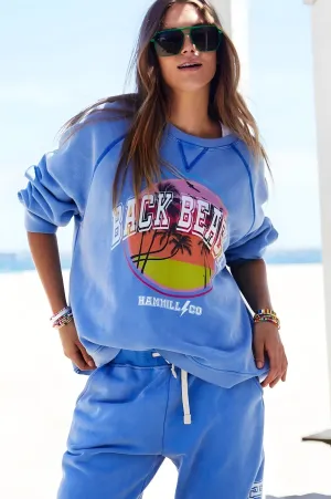 HAMMILL & CO Womens Back Beach Vintage Sweat - Faded Blue