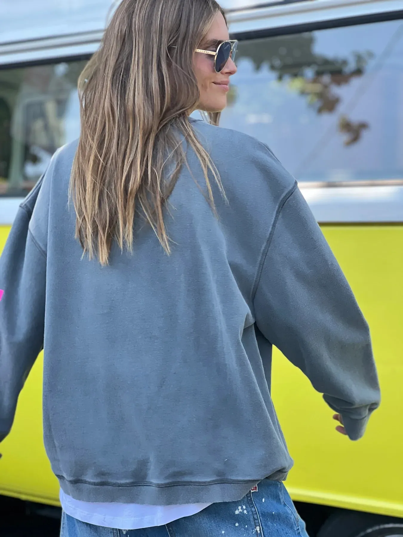 HAMMILL & CO Womens Vintage Heart Sweat - Charcoal