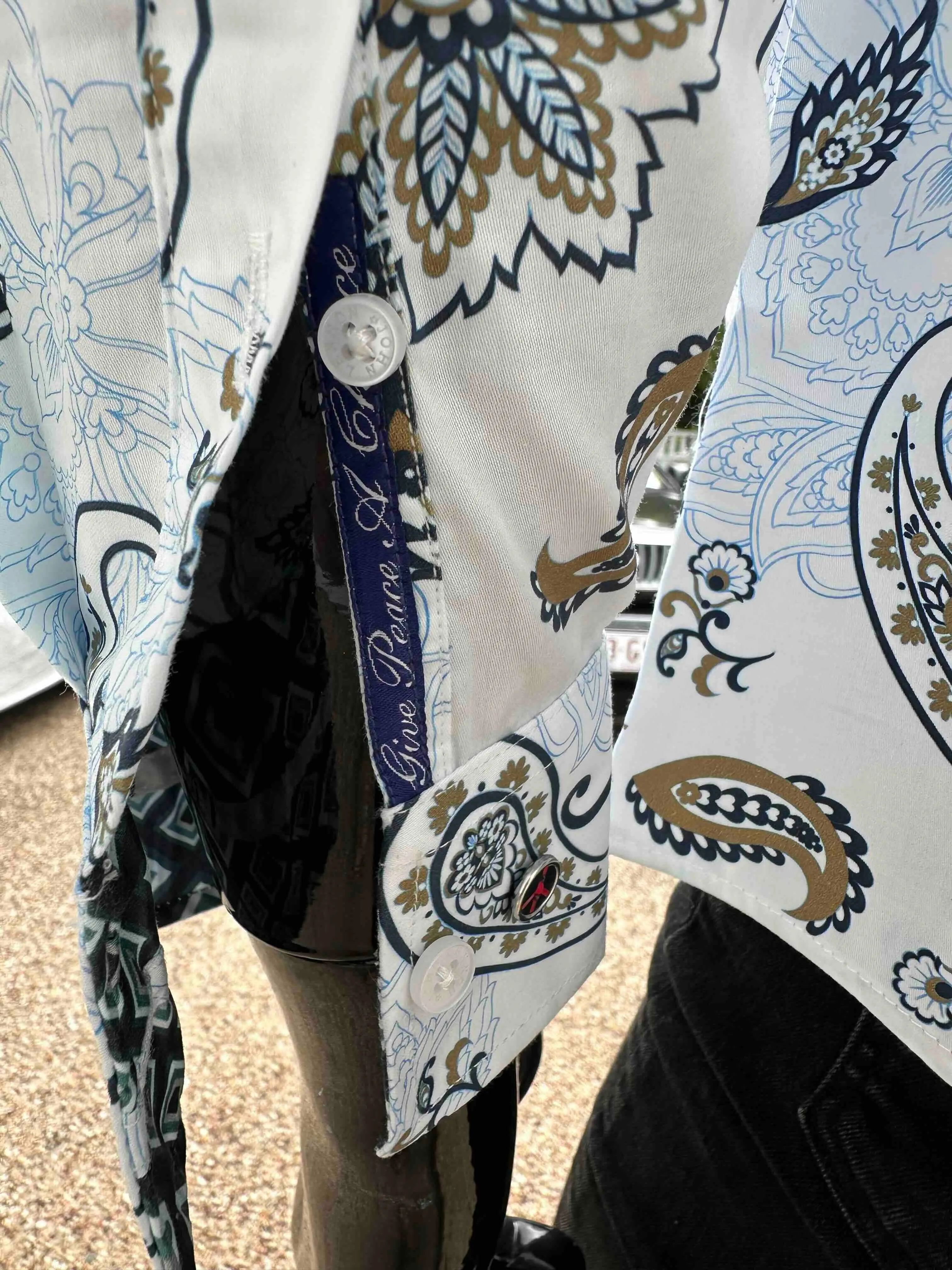 JOHN LENNON Mens Ashbury Long Sleeve Paisley Shirt - White