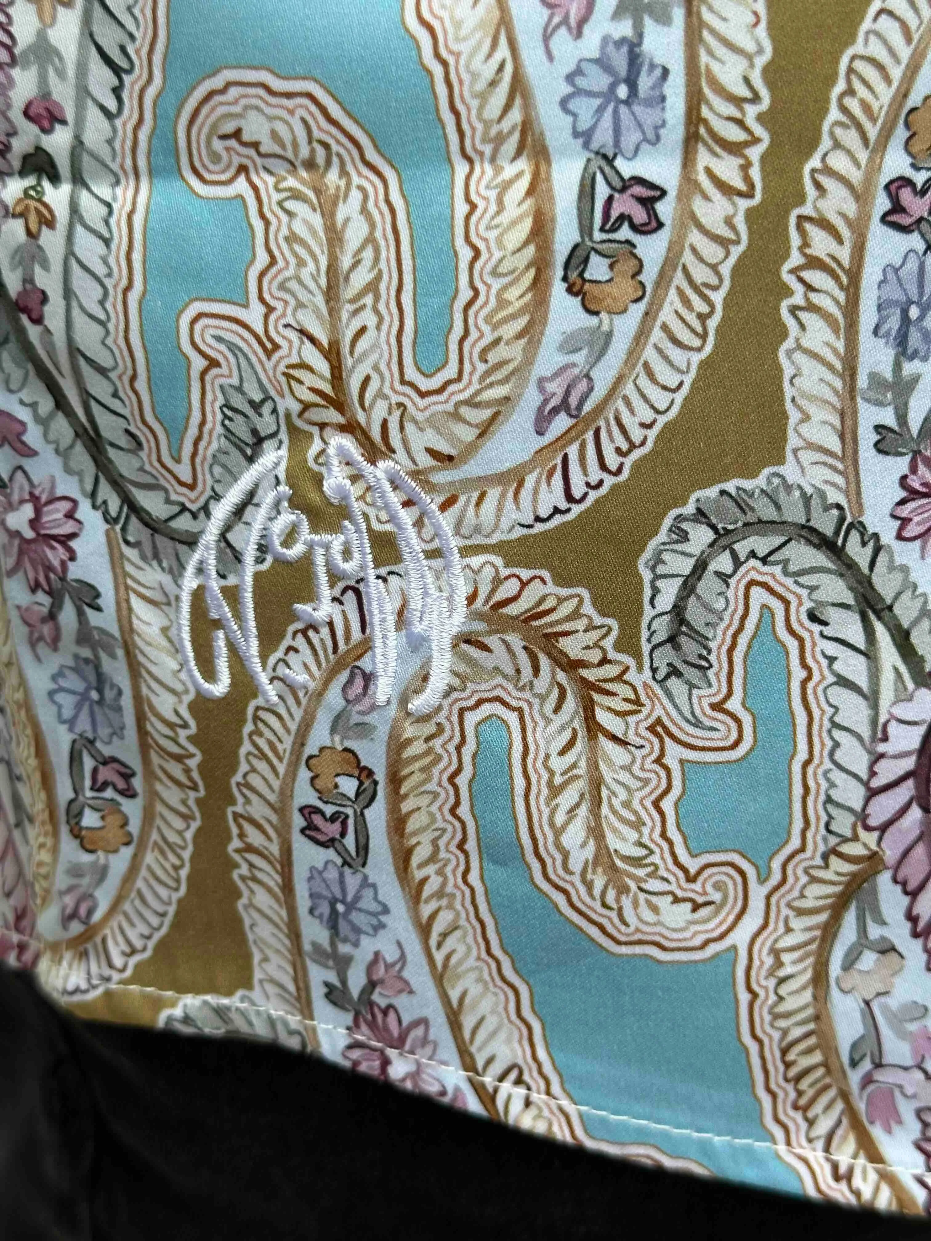 JOHN LENNON Mens Bramhall Long Sleeve Paisley Shirt - Teal