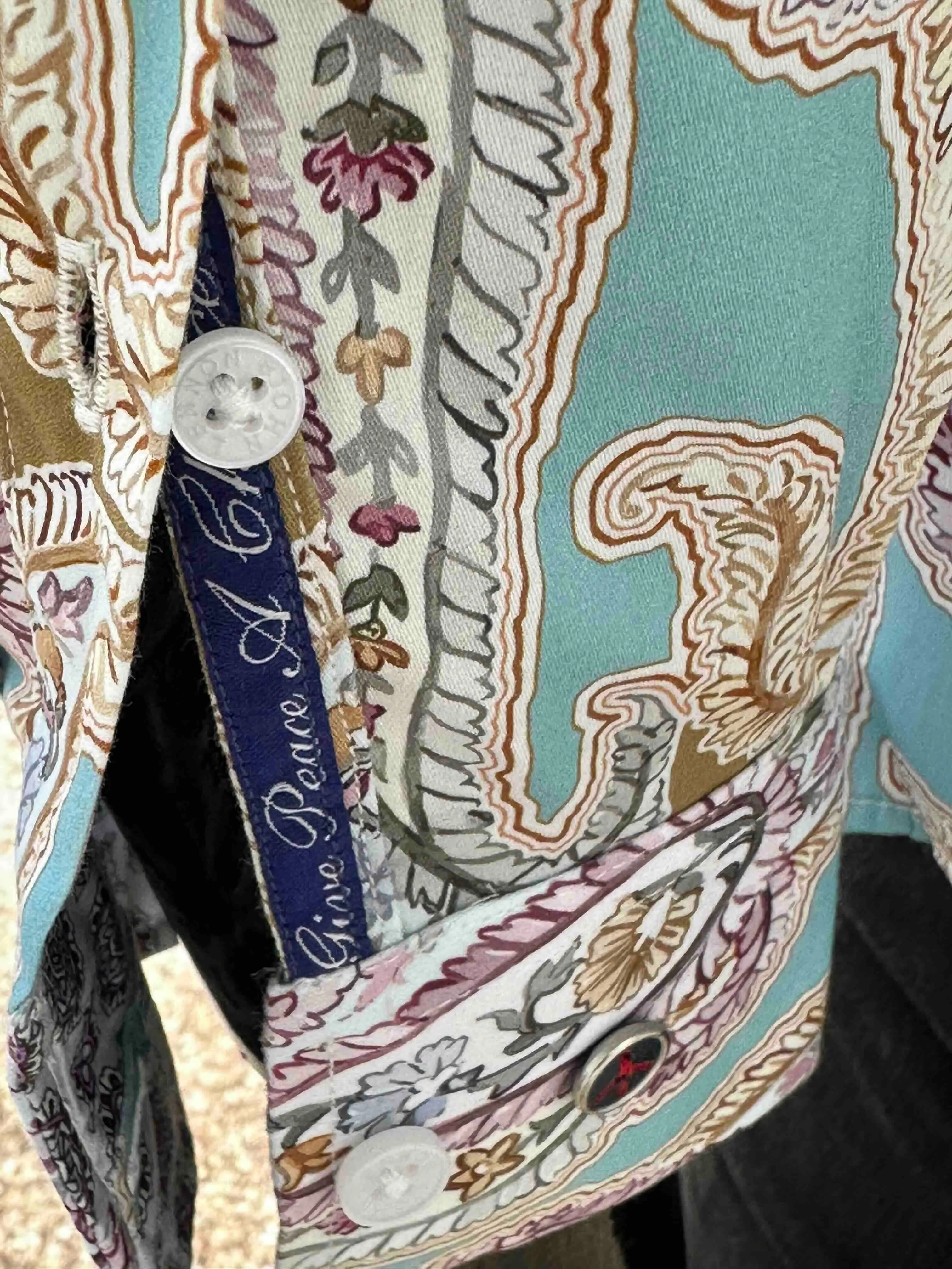 JOHN LENNON Mens Bramhall Long Sleeve Paisley Shirt - Teal
