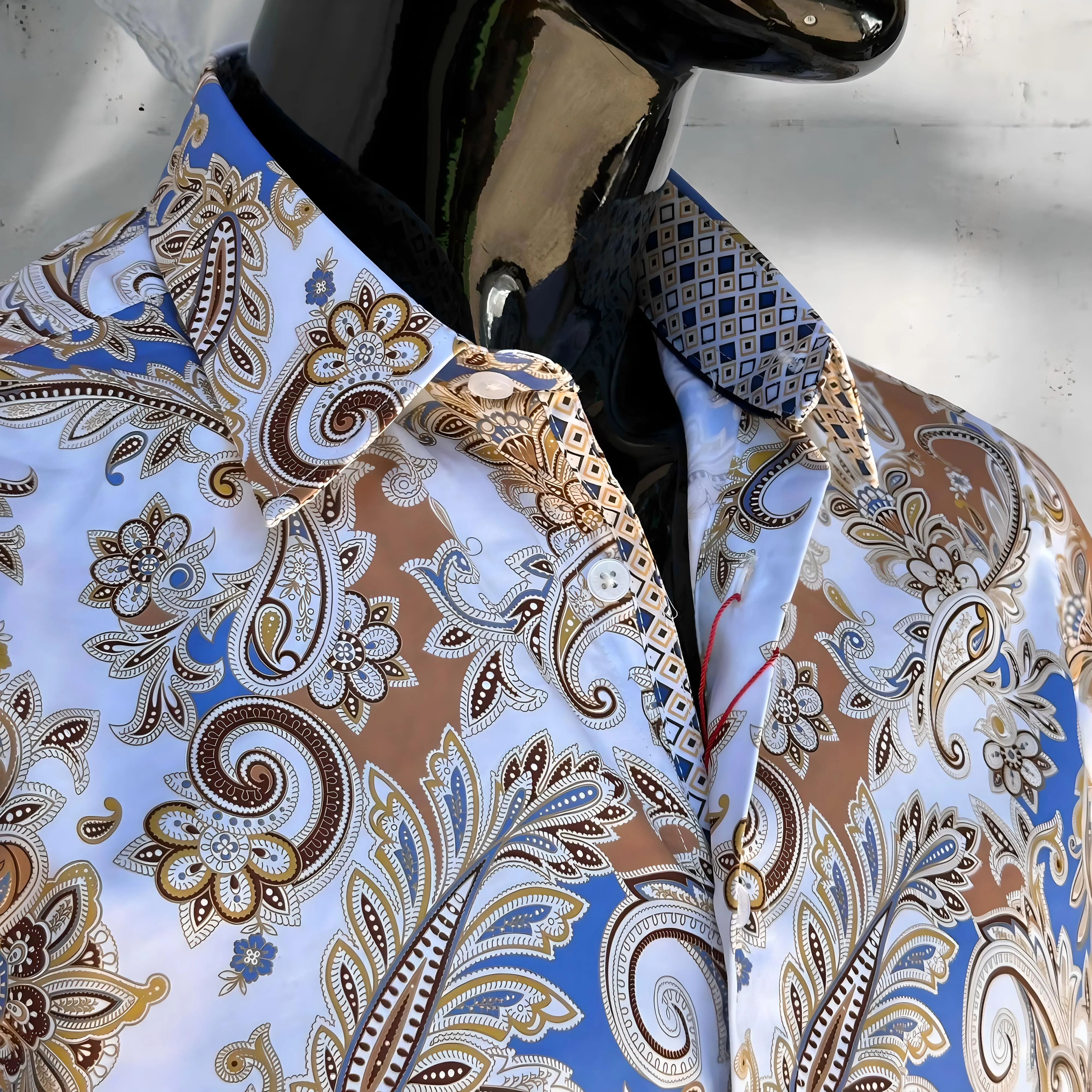 JOHN LENNON Mens Bromley Paisley Long Sleeve Shirt - White