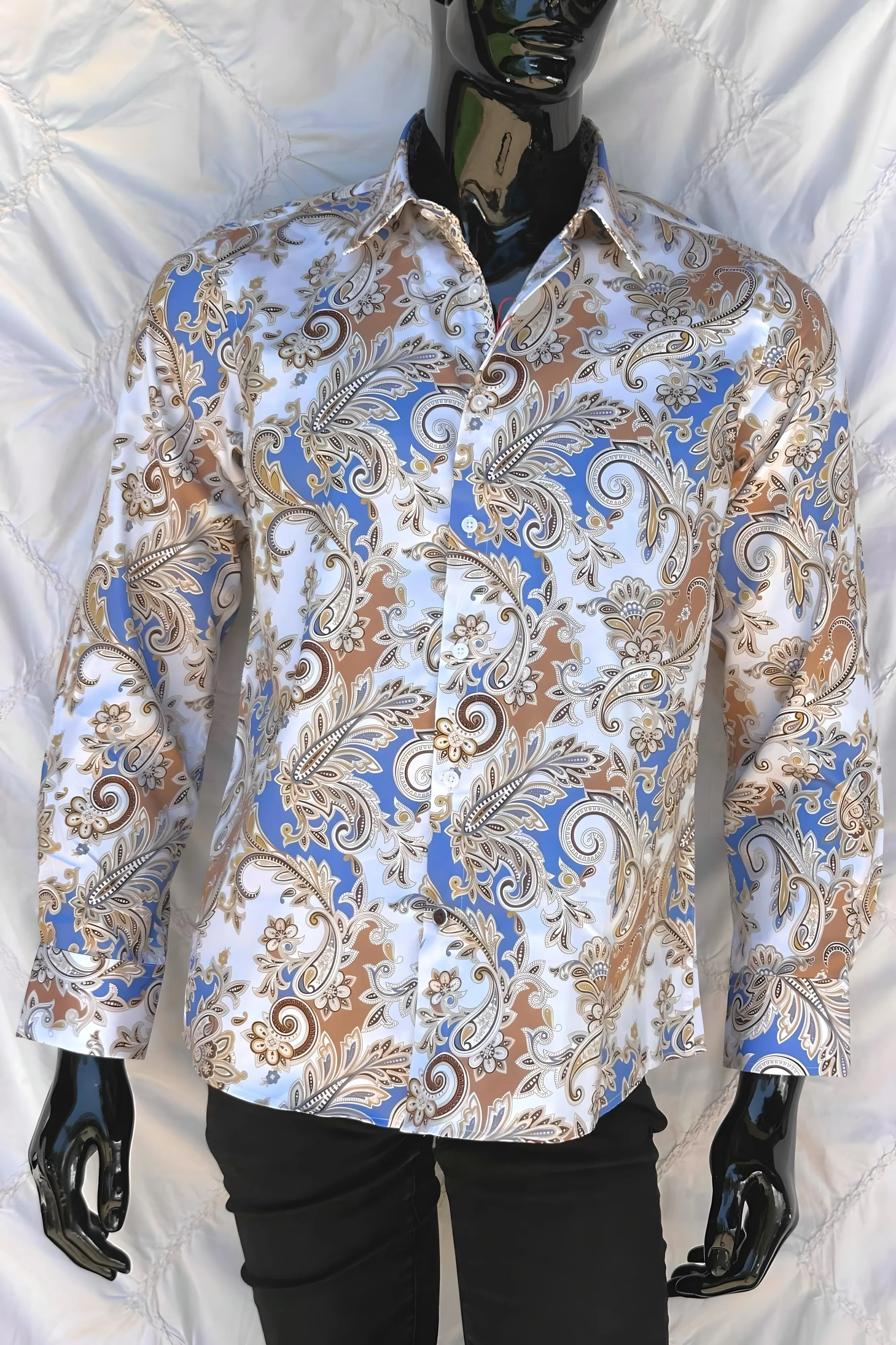 JOHN LENNON Mens Bromley Paisley Long Sleeve Shirt - White