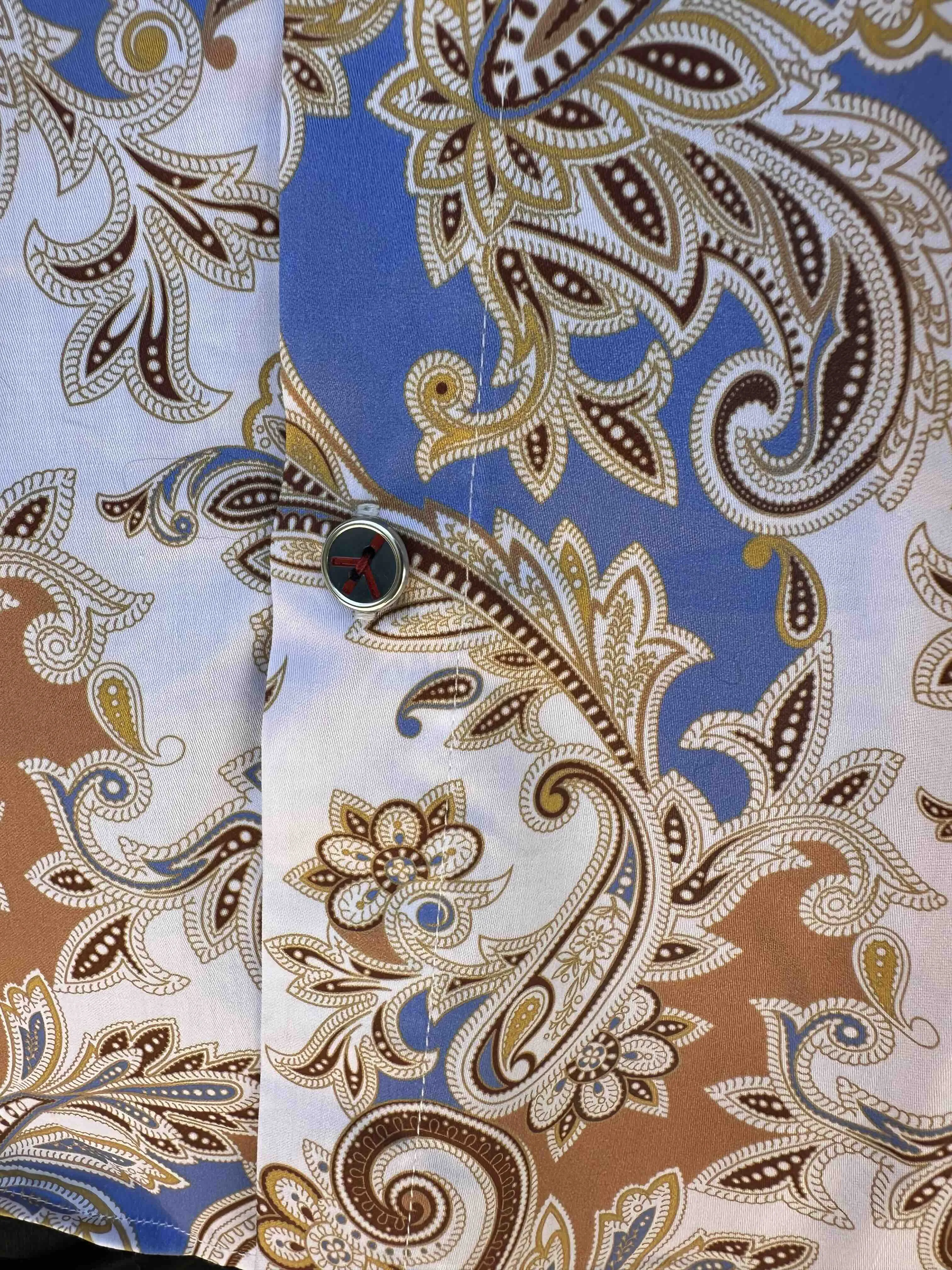 JOHN LENNON Mens Bromley Paisley Long Sleeve Shirt - White