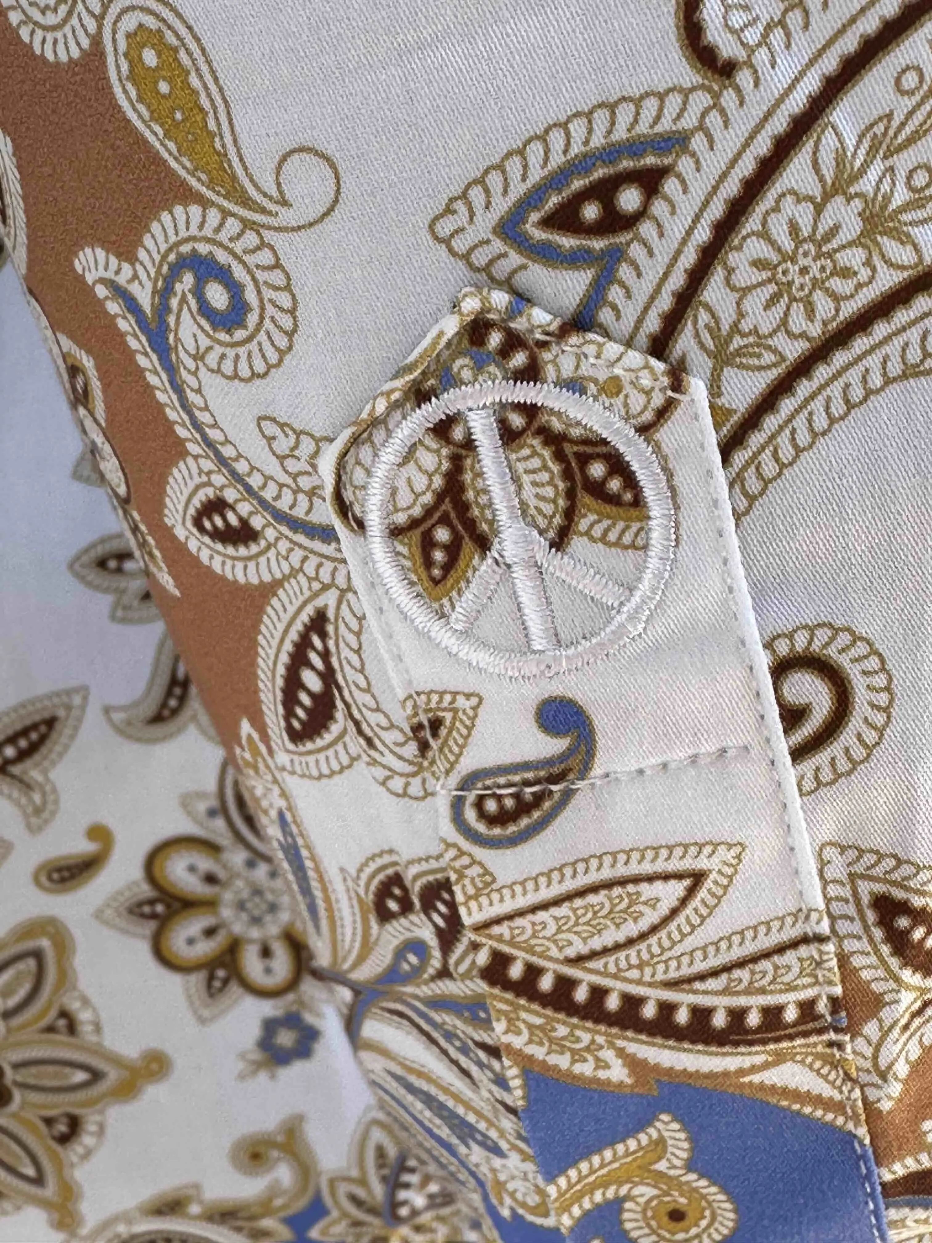 JOHN LENNON Mens Bromley Paisley Long Sleeve Shirt - White