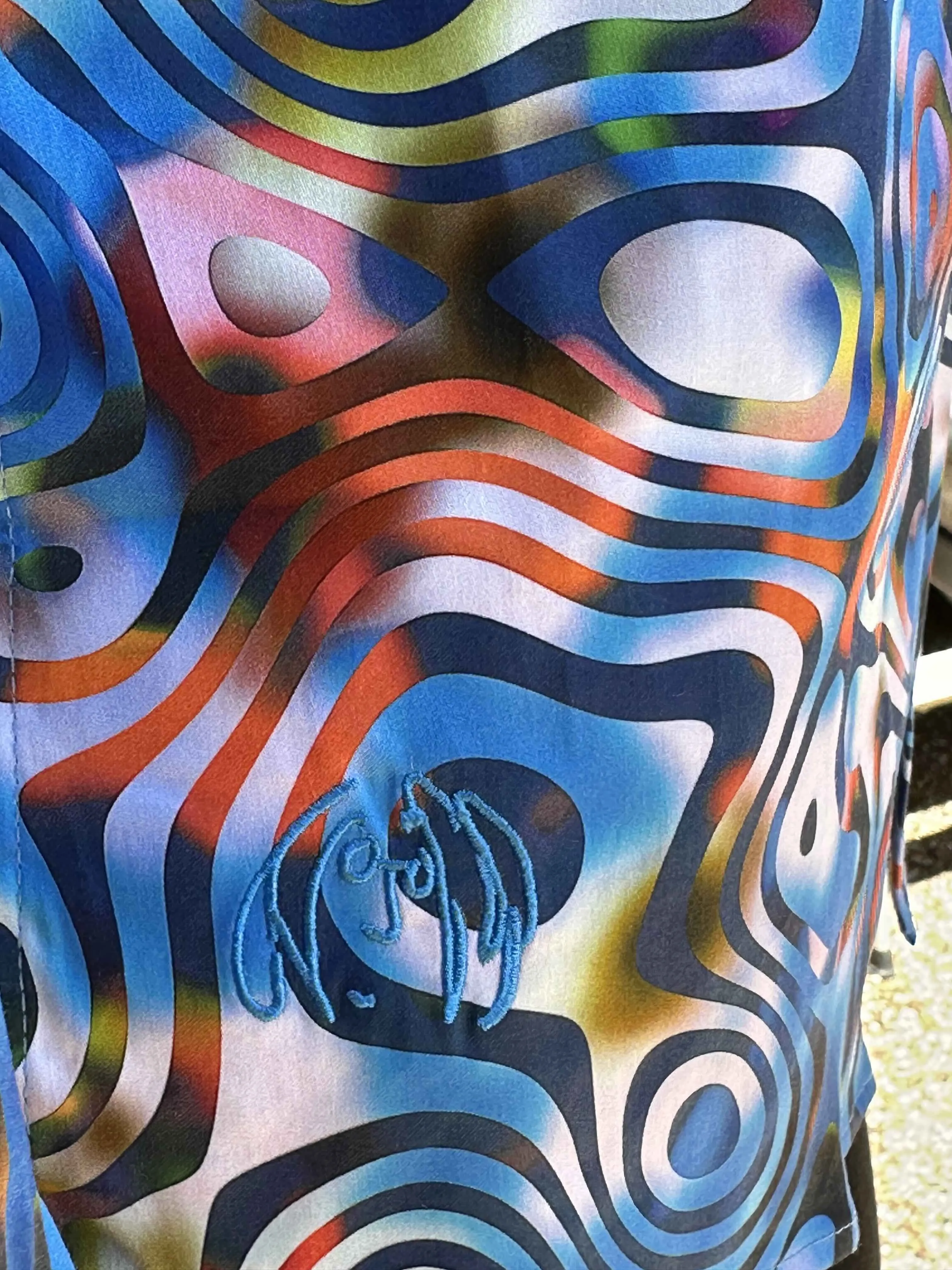 JOHN LENNON Mens Derby Long Sleeve Shirt - Multi Blue