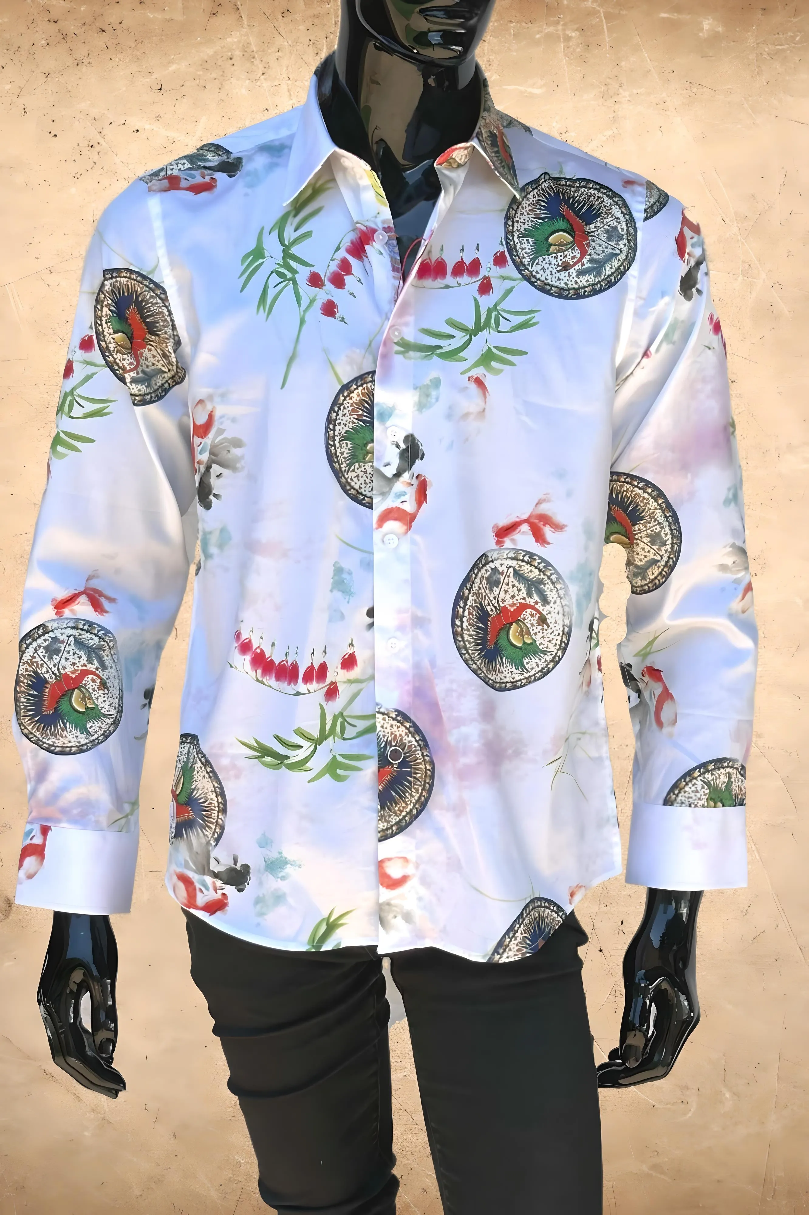 JOHN LENNON Mens Fleetwood Long Sleeve Shirt - White