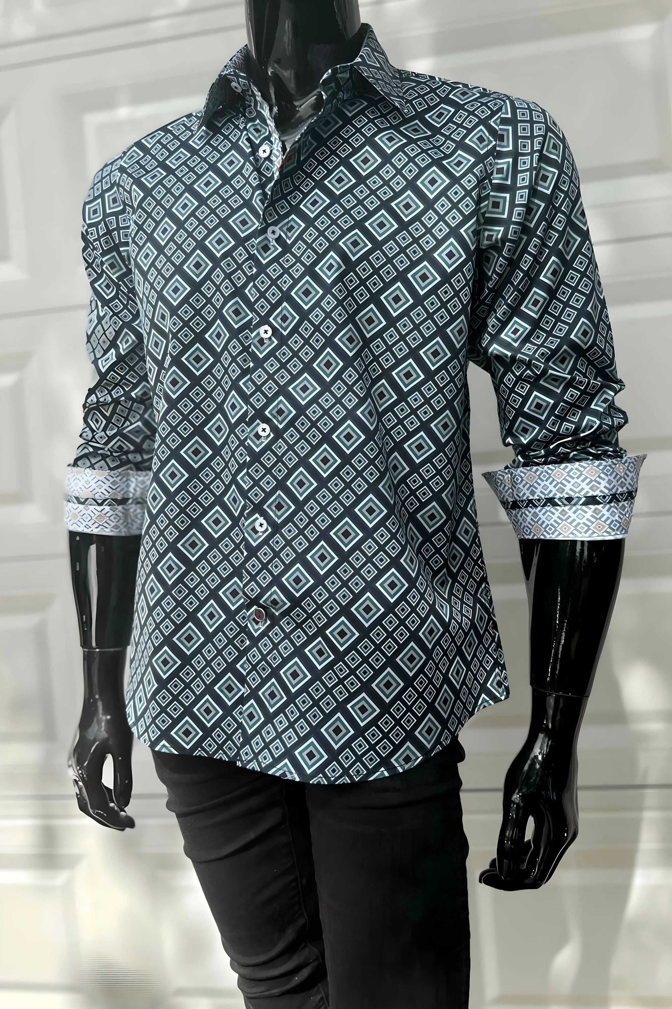 JOHN LENNON Mens Greenfield Long Sleeve Shirt - Sea