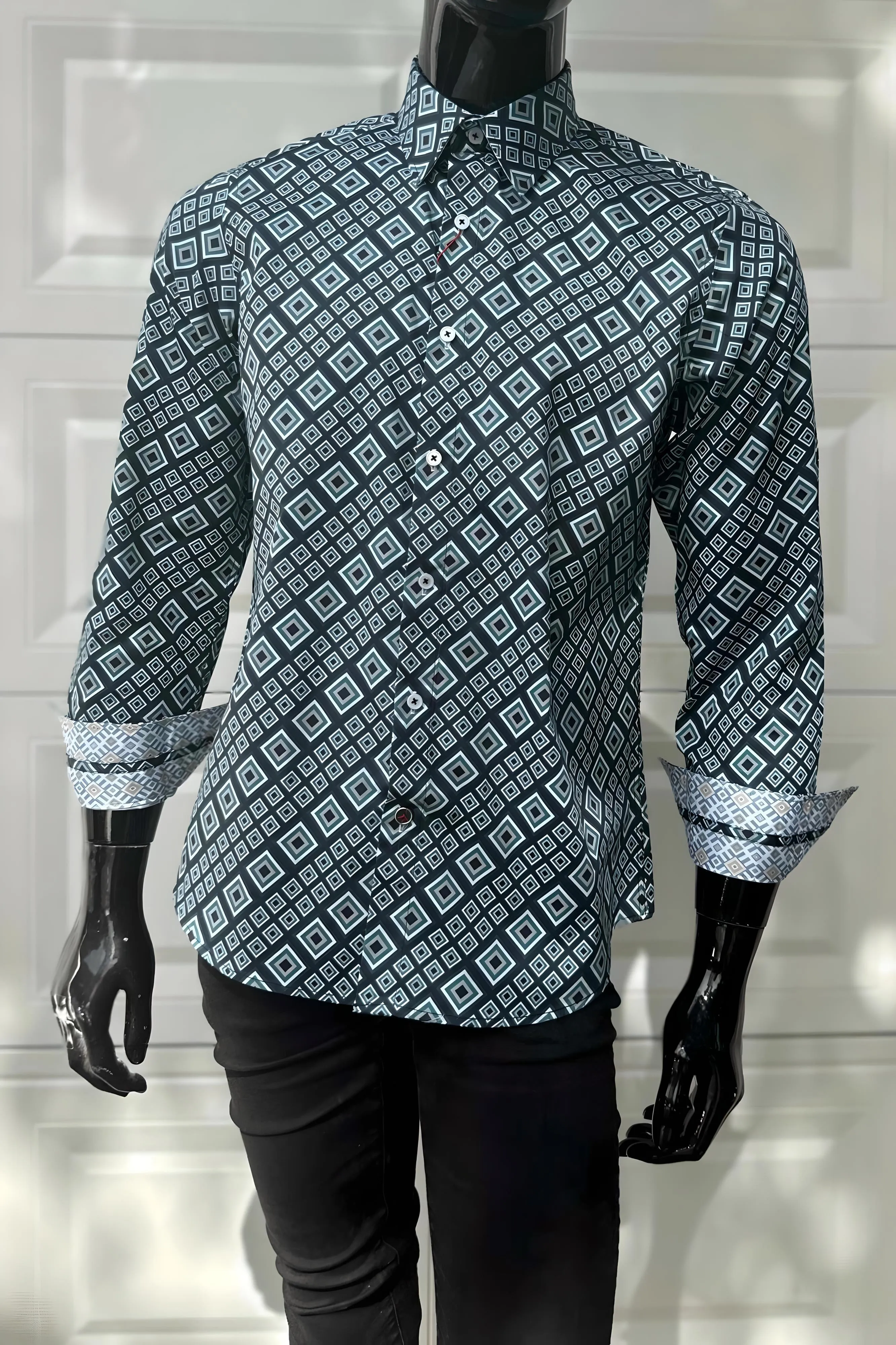 JOHN LENNON Mens Greenfield Long Sleeve Shirt - Sea