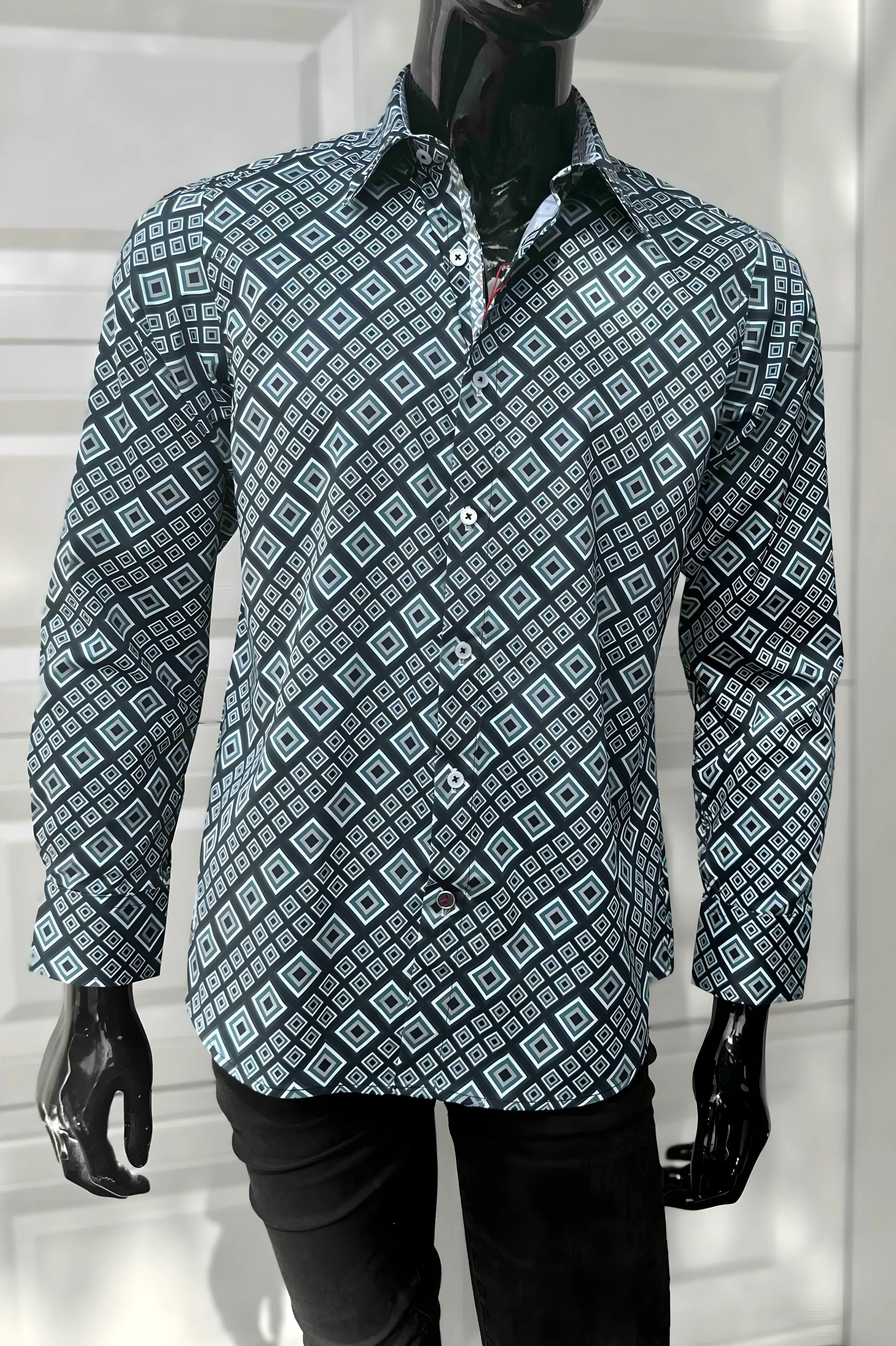 JOHN LENNON Mens Greenfield Long Sleeve Shirt - Sea