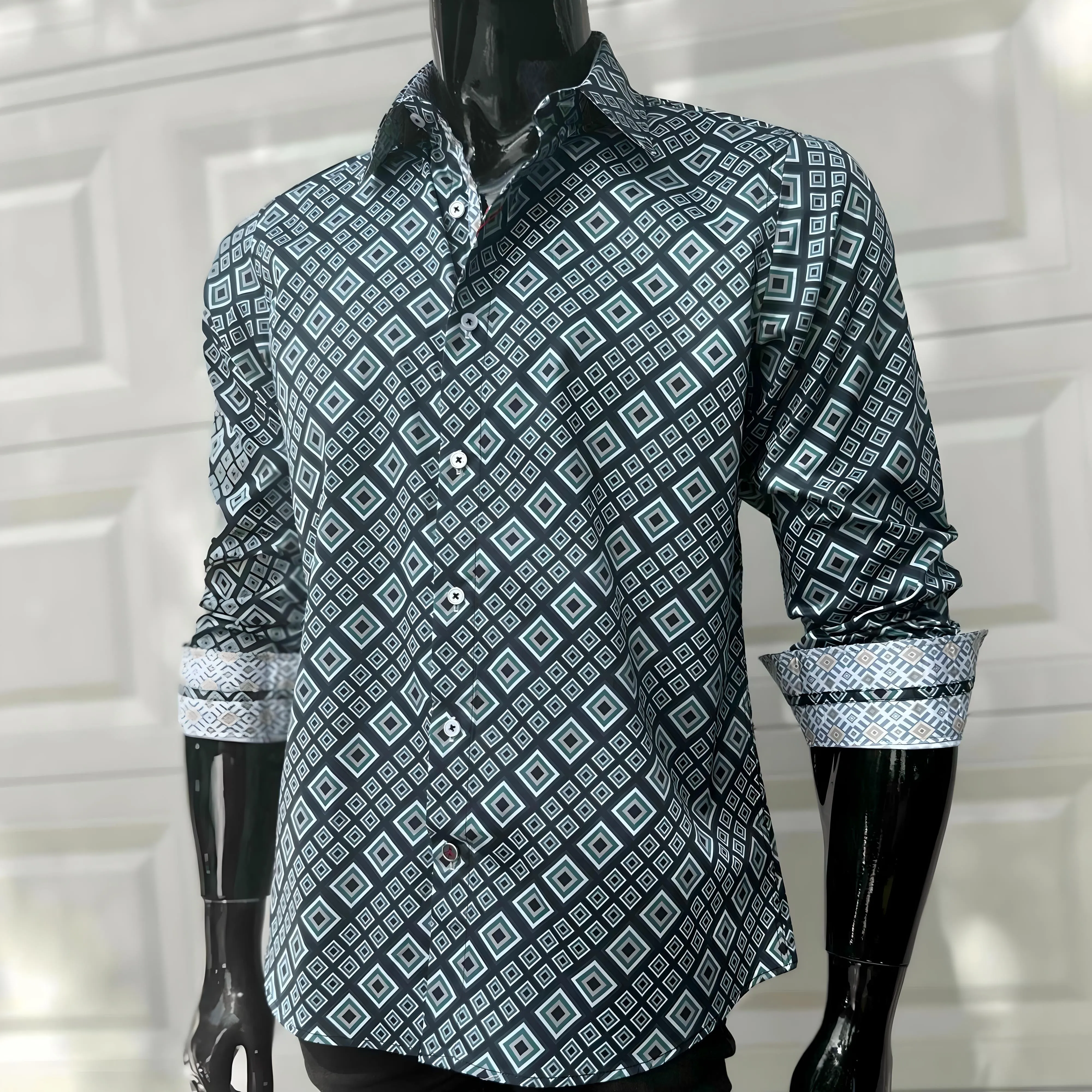 JOHN LENNON Mens Greenfield Long Sleeve Shirt - Sea