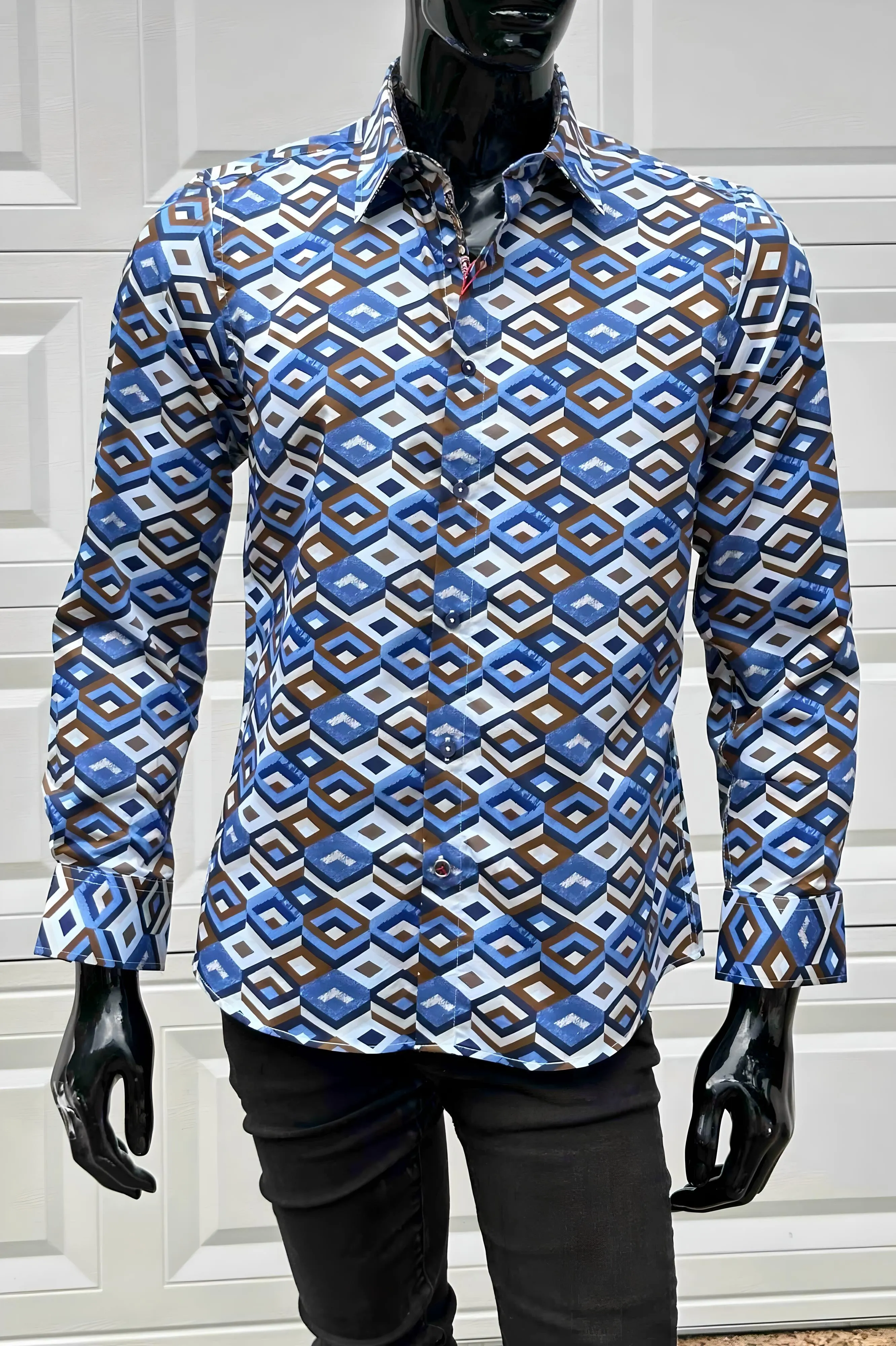 JOHN LENNON Mens Hindley Long Sleeve Shirt - Sky