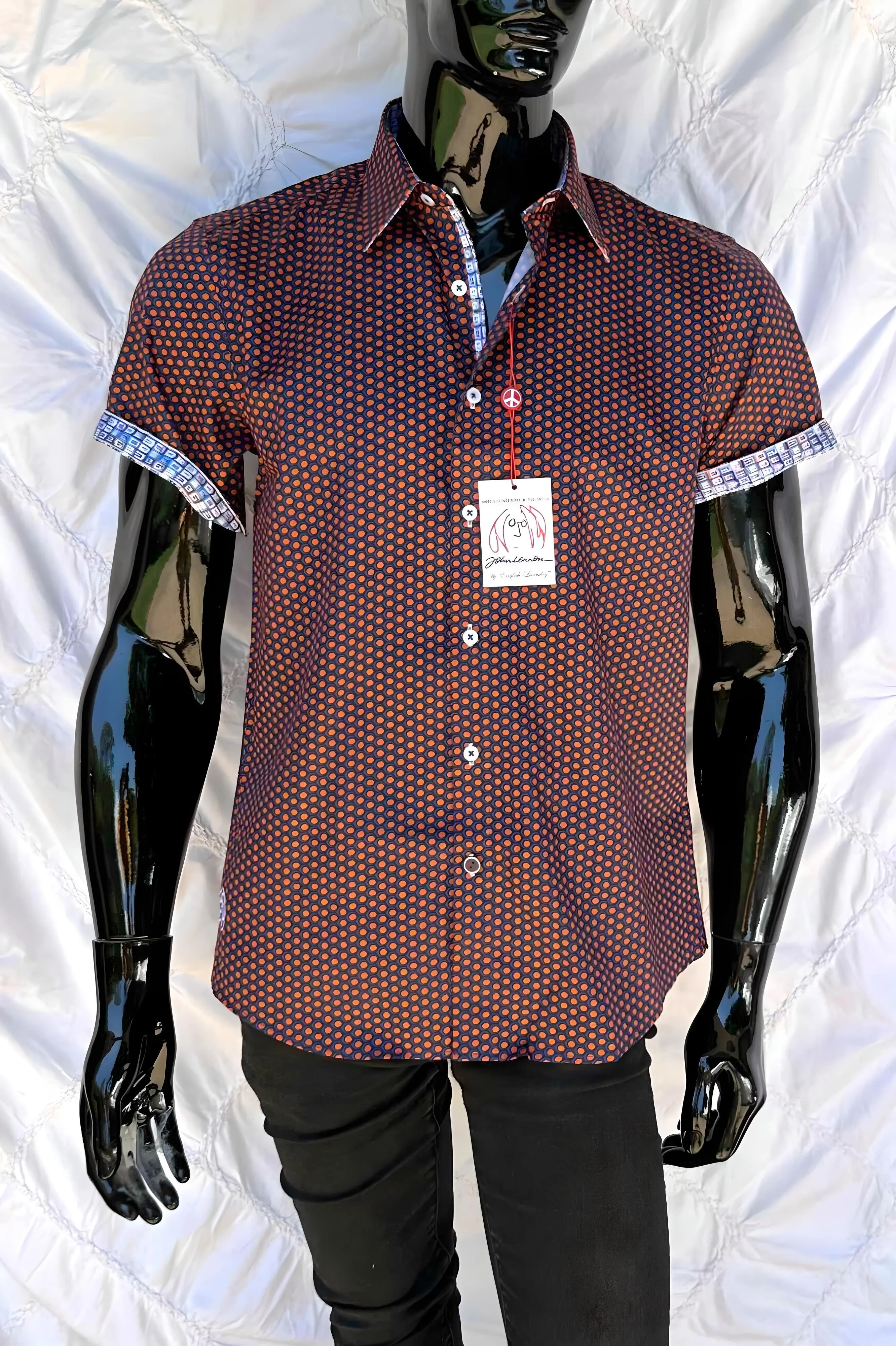 JOHN LENNON Mens Redbridge Short Sleeve Shirt - Ruby