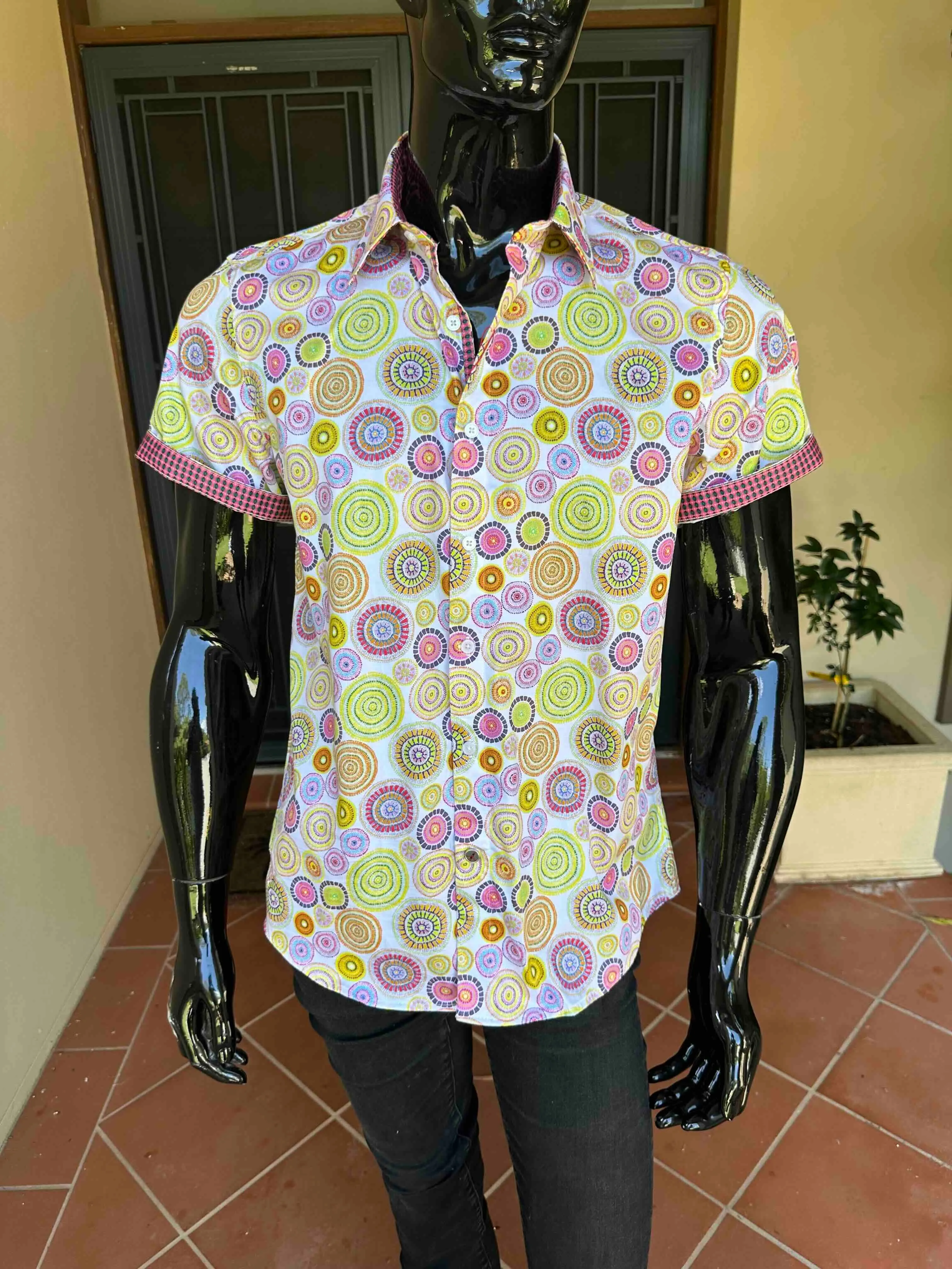 JOHN LENNON Mens Richmond Short Sleeve Shirt - Citrus
