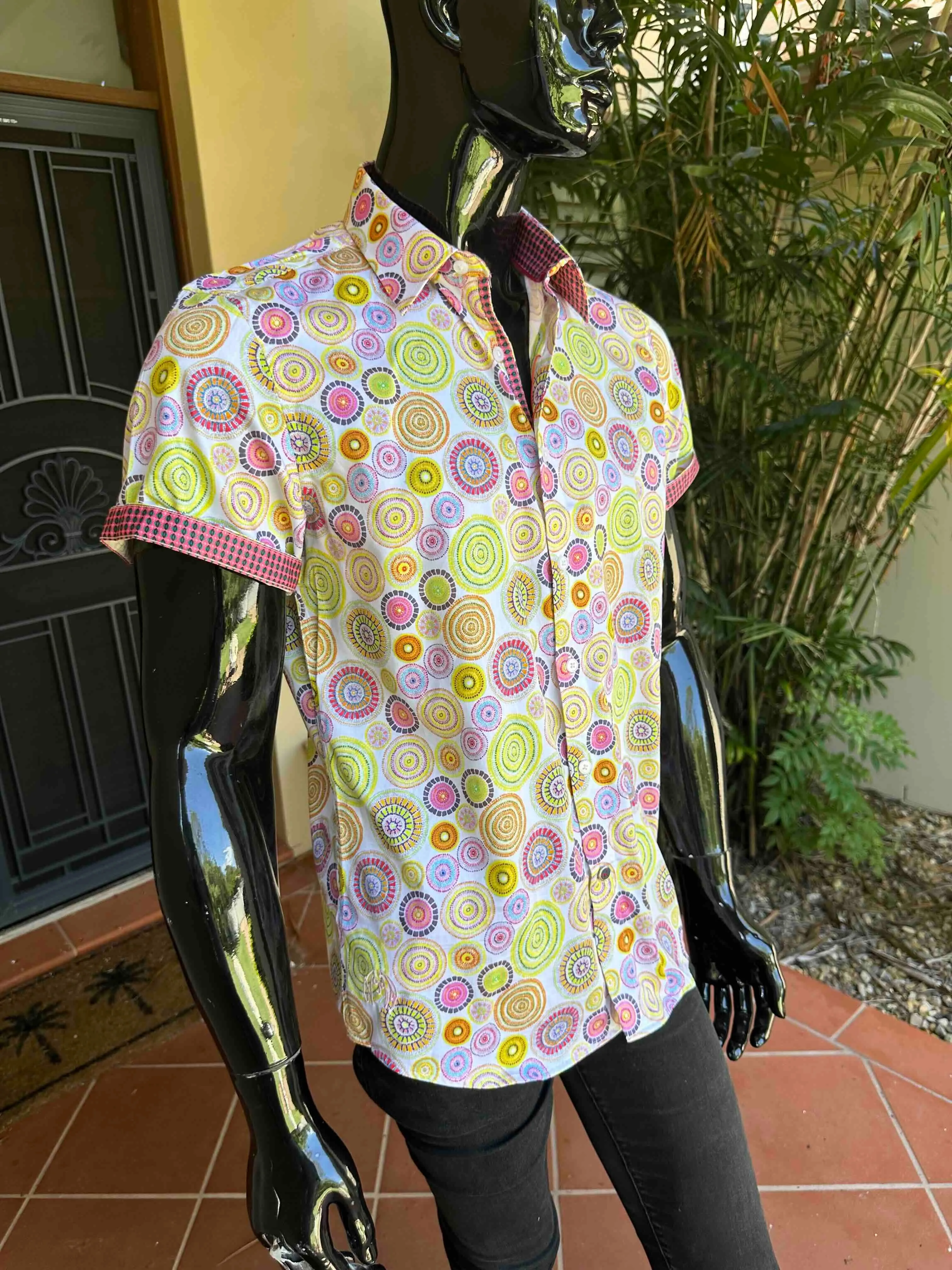 JOHN LENNON Mens Richmond Short Sleeve Shirt - Citrus