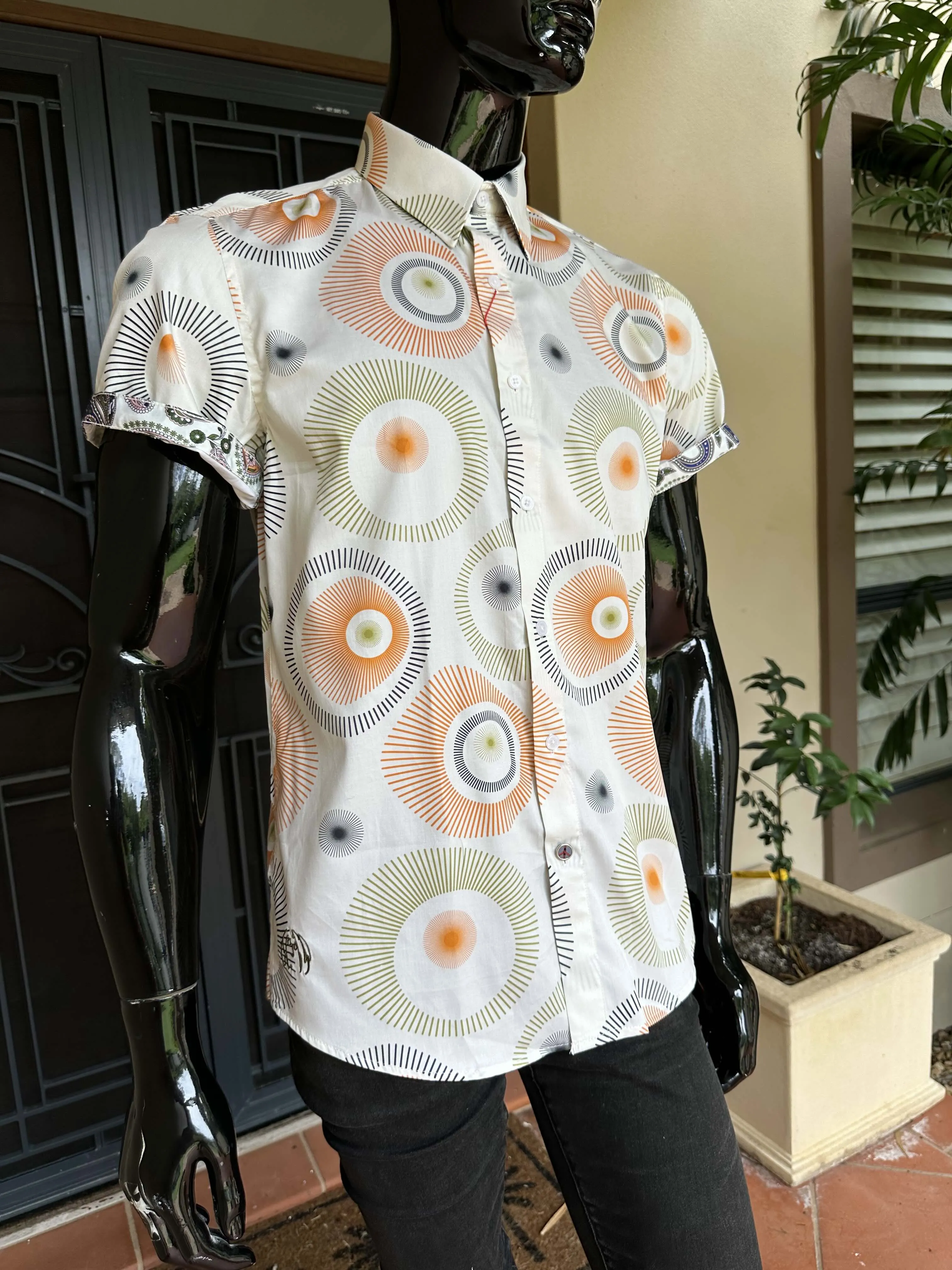 JOHN LENNON Mens St Albans Short Sleeve Shirt - Melon
