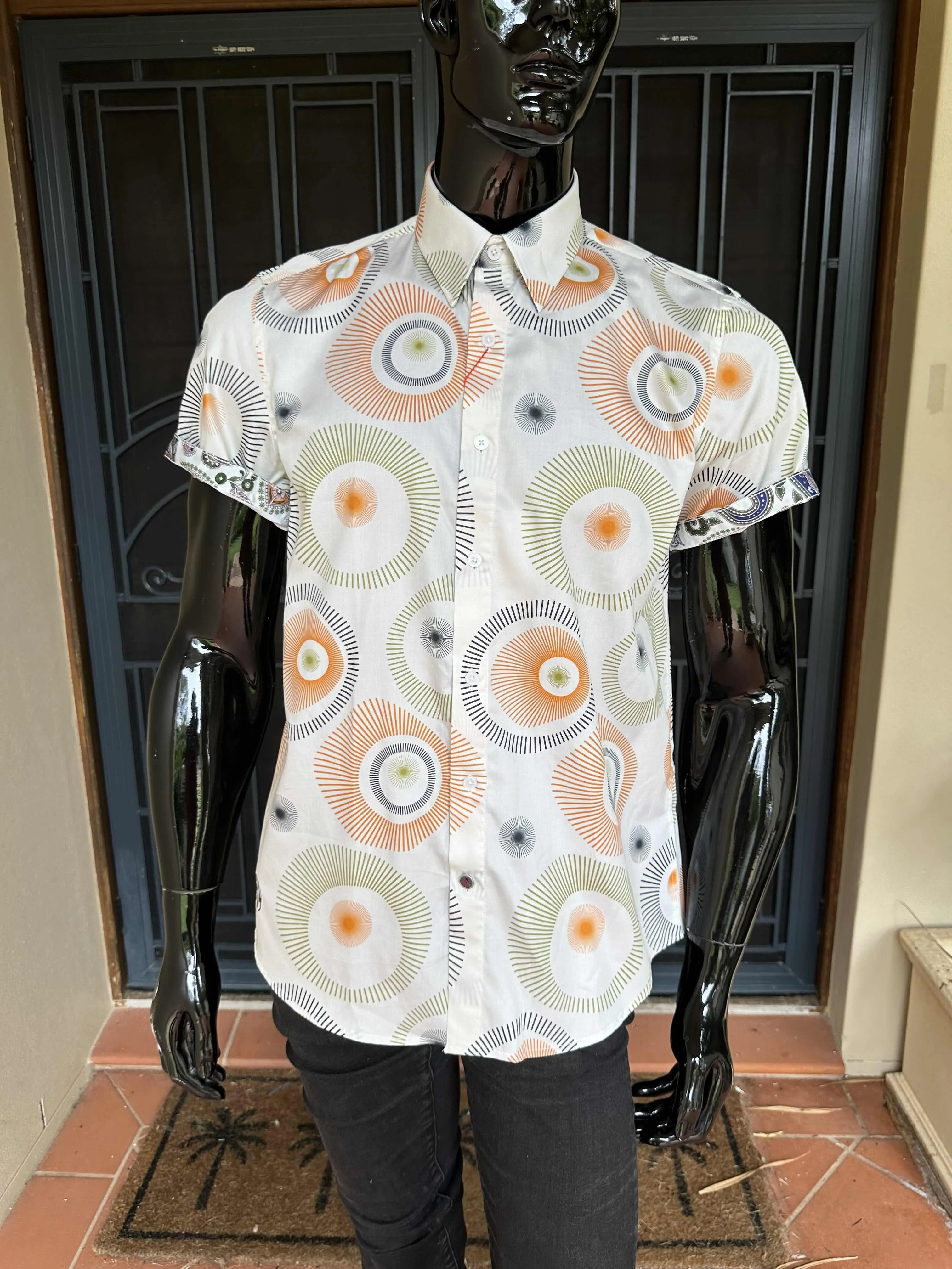 JOHN LENNON Mens St Albans Short Sleeve Shirt - Melon
