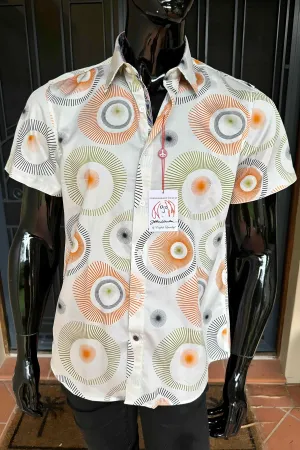 JOHN LENNON Mens St Albans Short Sleeve Shirt - Melon