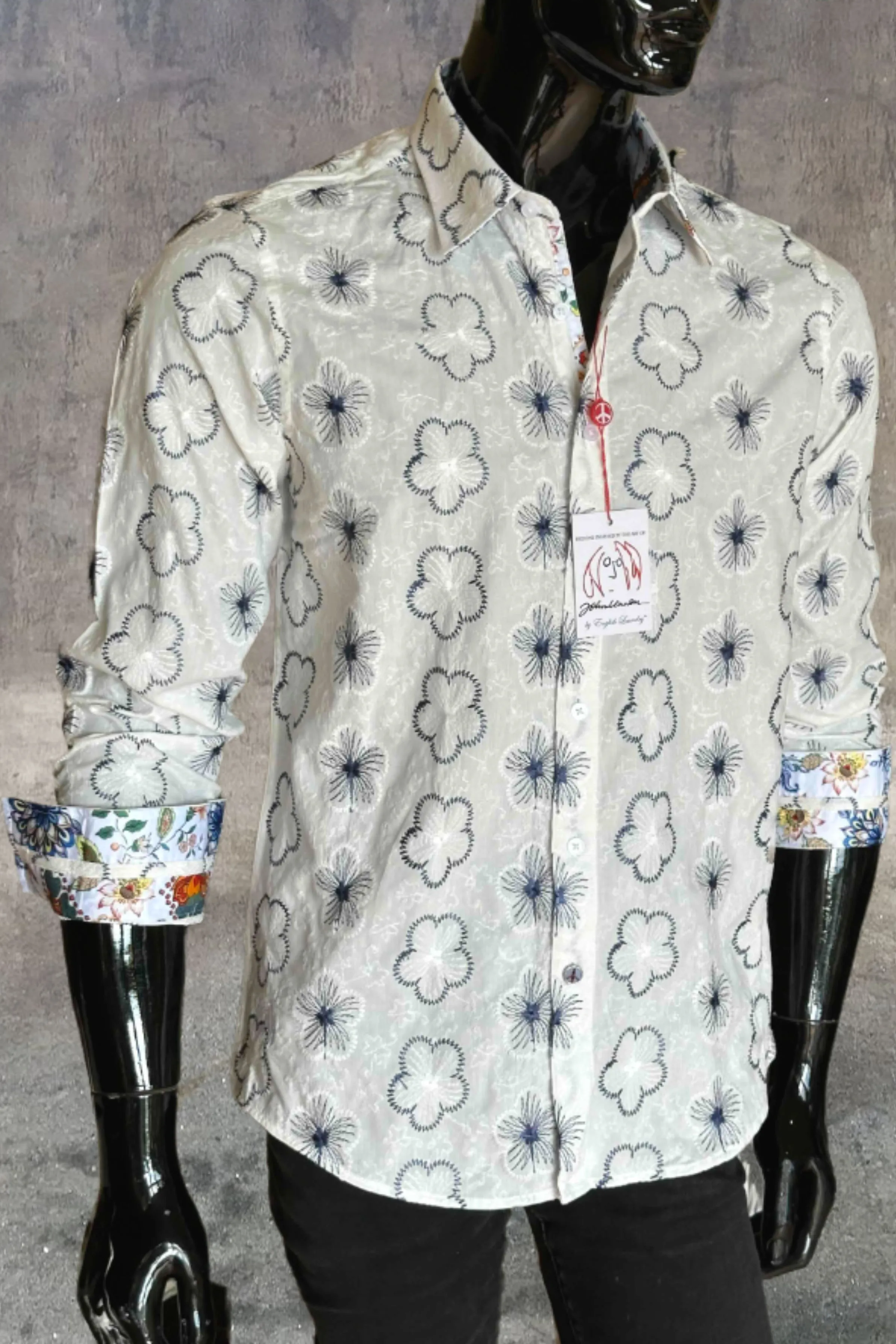 JOHN LENNON Mens Tiptree Long Sleeve Shirt - White
