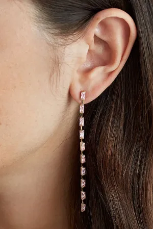 Jolie & Deen WOMENS TAMMY EARRINGS - PINK CRYSTALS