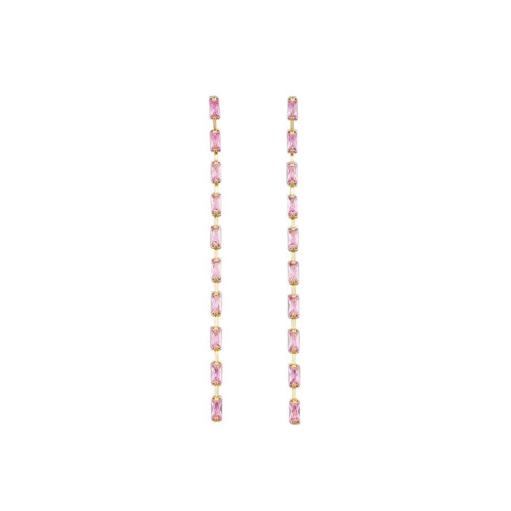 Jolie & Deen WOMENS TAMMY EARRINGS - PINK CRYSTALS