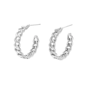 Jolie & Deen WOMENS VICKY CHAIN HOOPS EARRINGS - SILVER