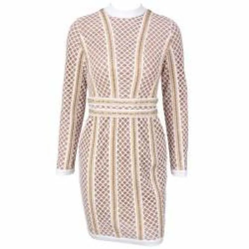 Lattice Patchwork whit Belt Party Mini Dress