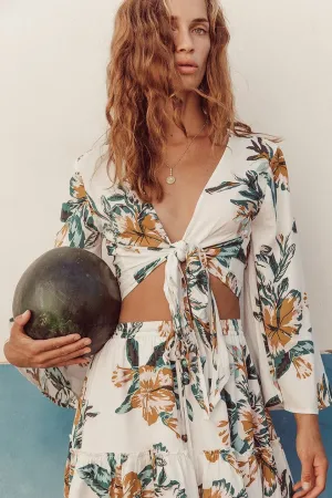 Le Salty WOMENS EDEN  TIE BLOUSE - PAPAYA