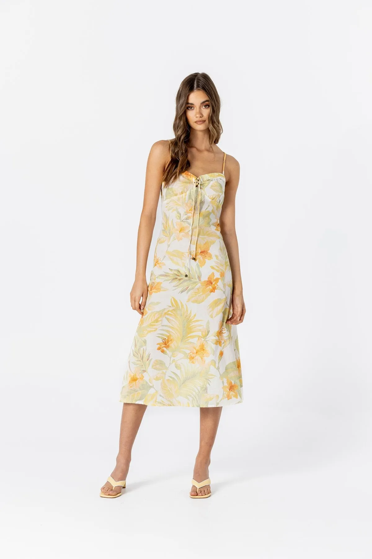 LE SALTY Womens Jerry Midi Dress - Citrus