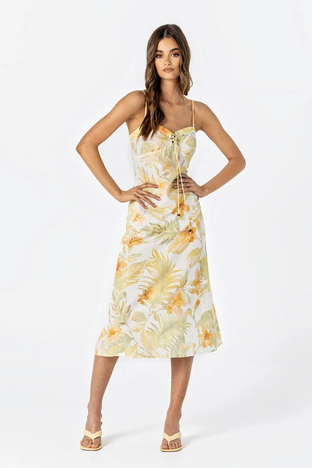 LE SALTY Womens Jerry Midi Dress - Citrus