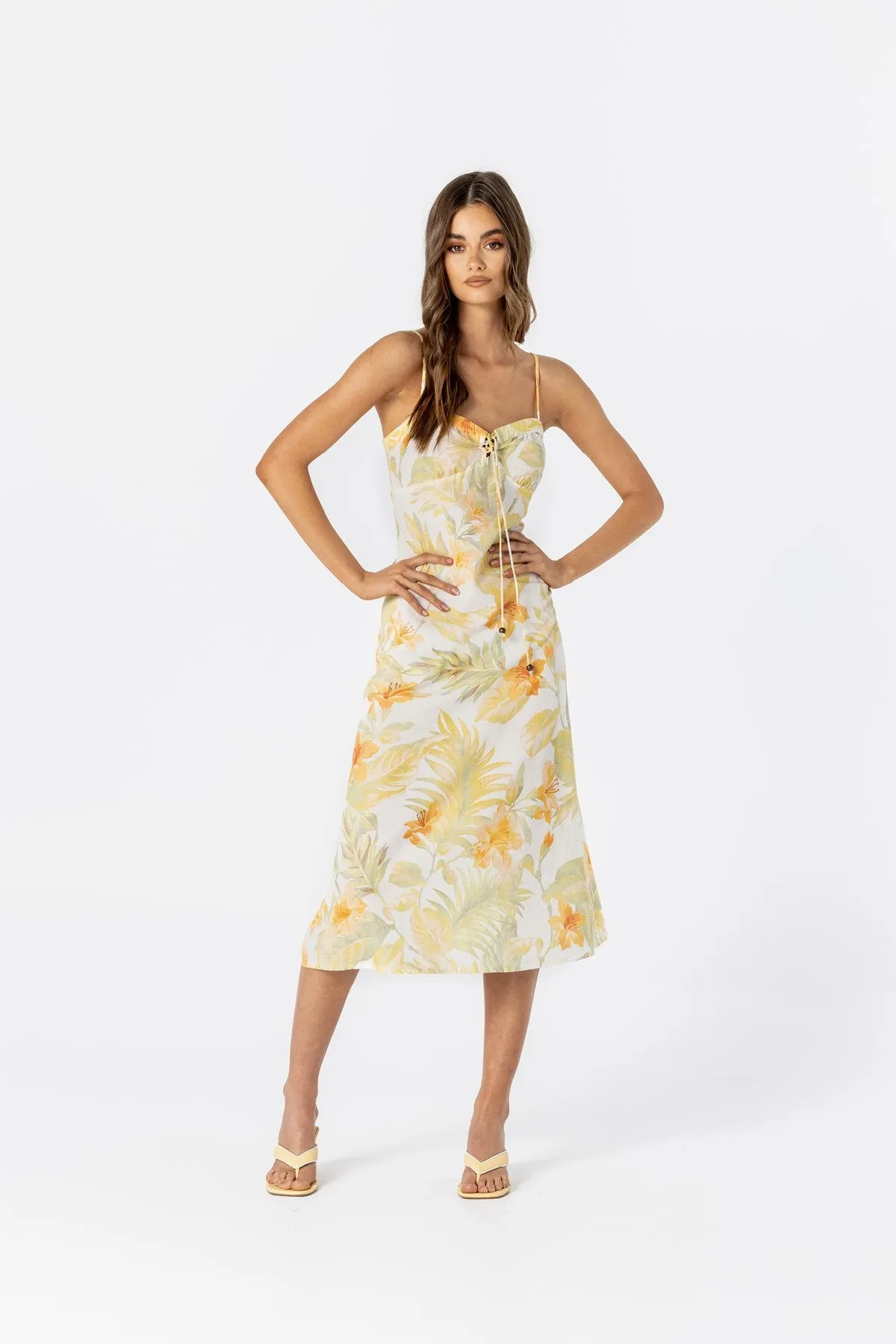 LE SALTY Womens Jerry Midi Dress - Citrus