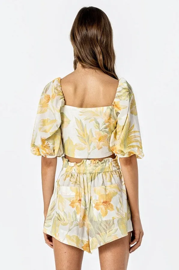 LE SALTY Womens Jerry Tie Crop - Citrus