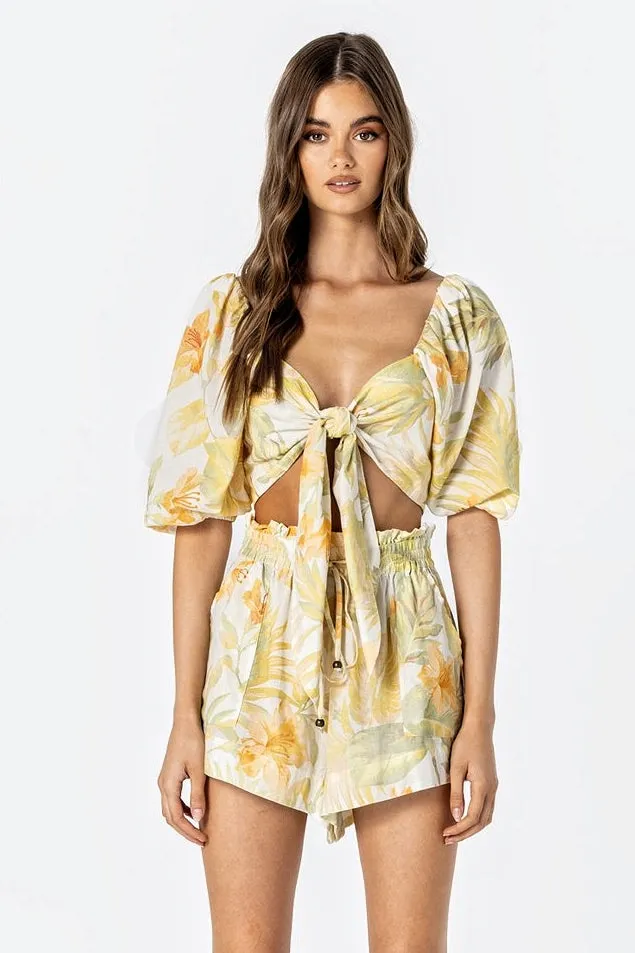LE SALTY Womens Jerry Tie Crop - Citrus