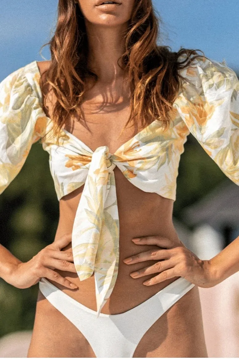 LE SALTY Womens Jerry Tie Crop - Citrus