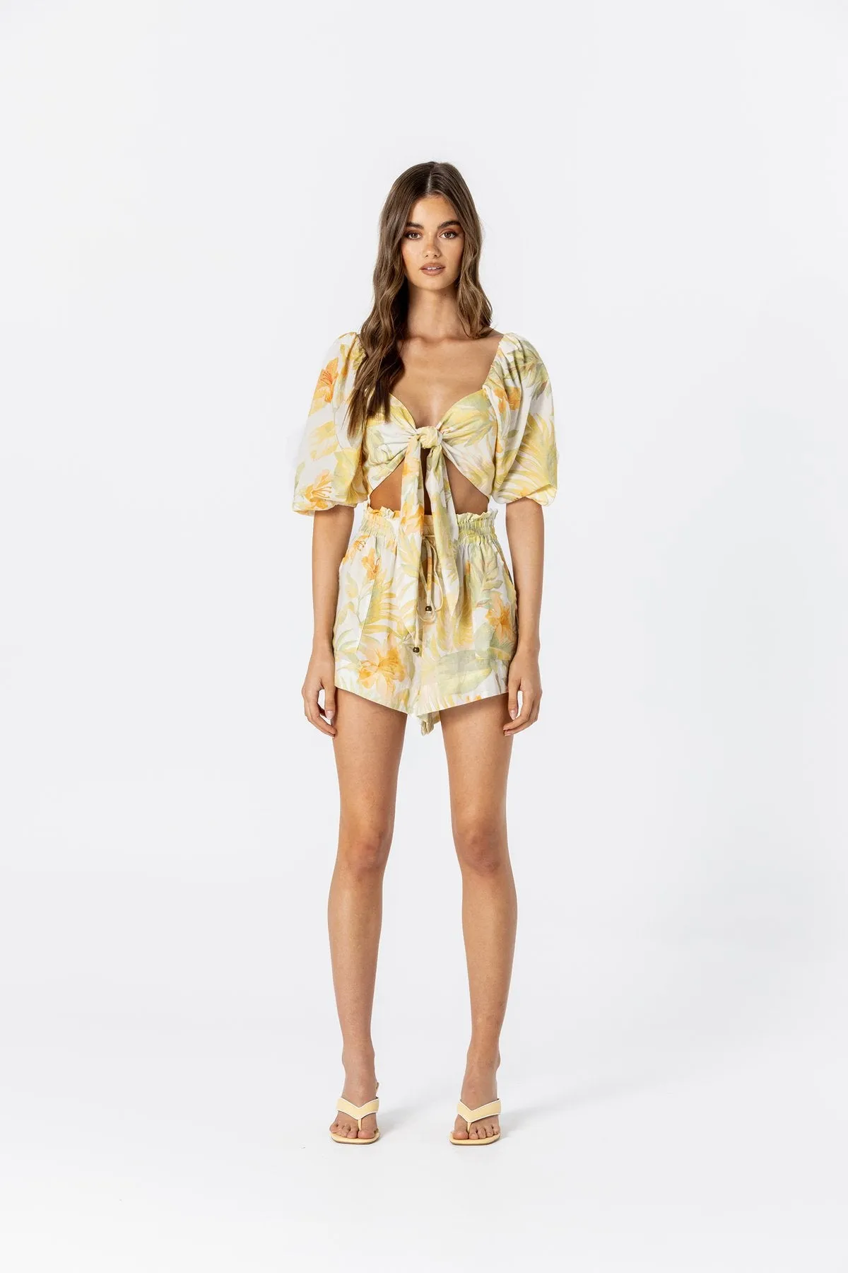 LE SALTY Womens Jerry Tie Crop - Citrus